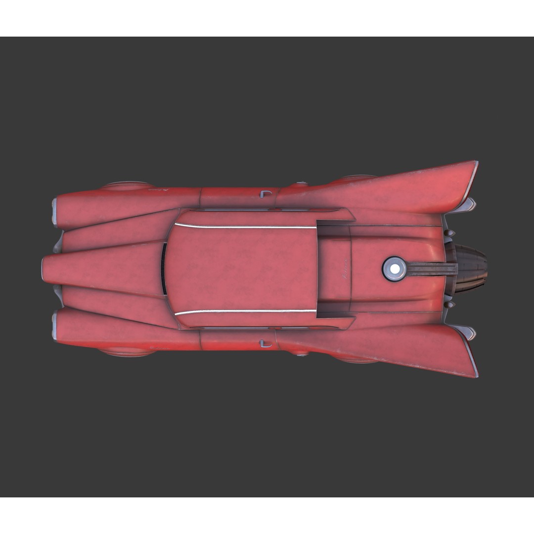 Futuristic Flying Car 3D Model – High Poly PBR Vehicle, FBX, OBJ - View 31