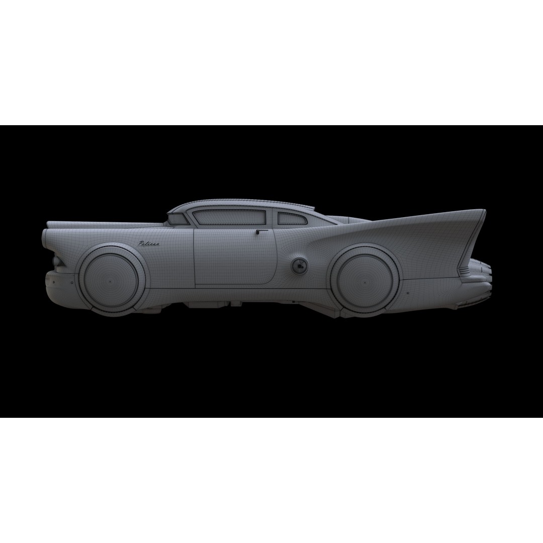 Futuristic Flying Car 3D Model – High Poly PBR Vehicle, FBX, OBJ - View 35