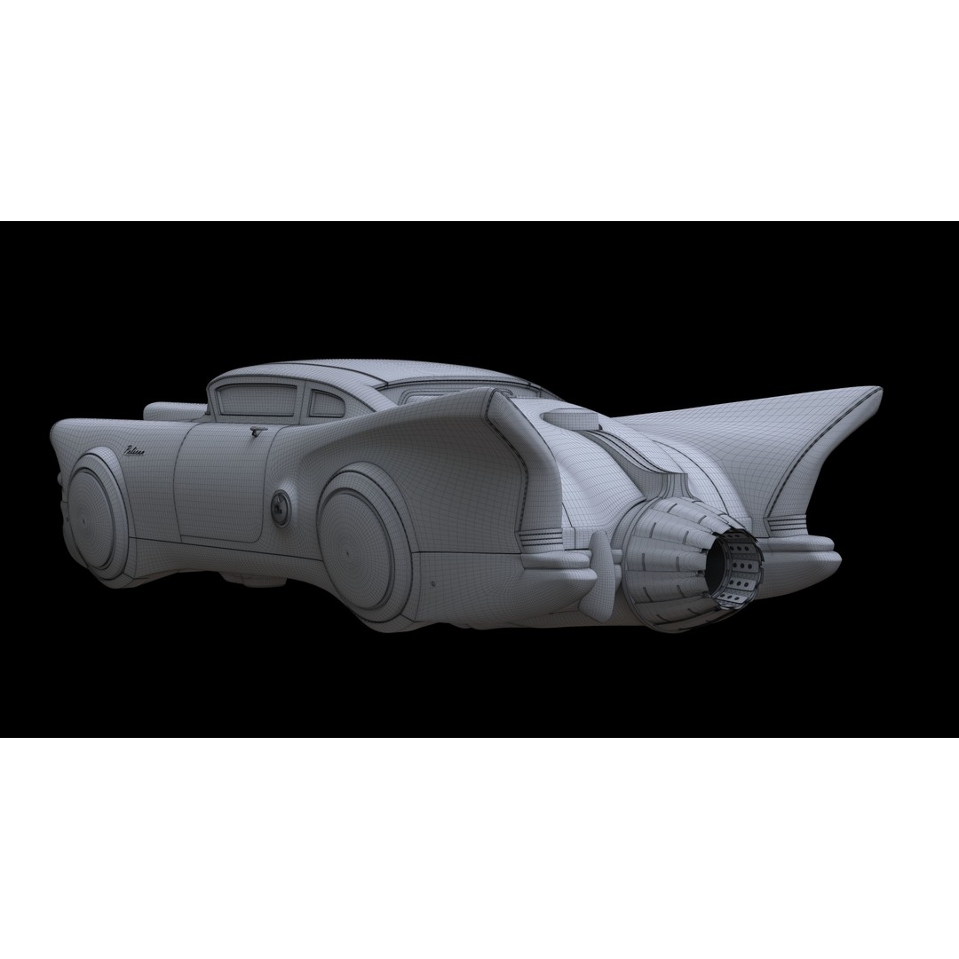 Futuristic Flying Car 3D Model – High Poly PBR Vehicle, FBX, OBJ - View 36