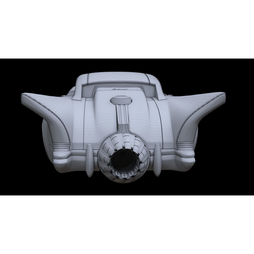 Futuristic Flying Car 3D Model – High Poly PBR Vehicle, FBX, OBJ - View 37