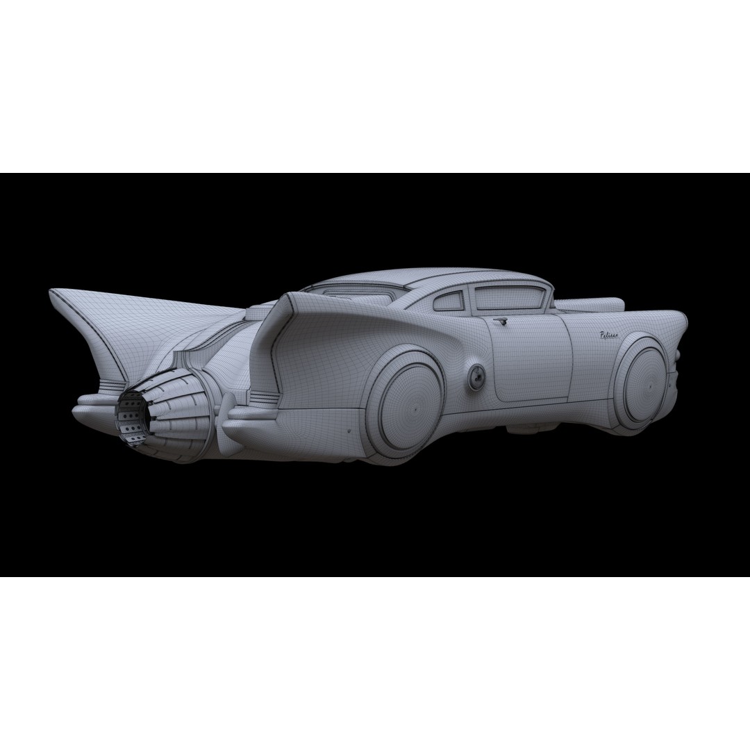 Futuristic Flying Car 3D Model – High Poly PBR Vehicle, FBX, OBJ - View 38