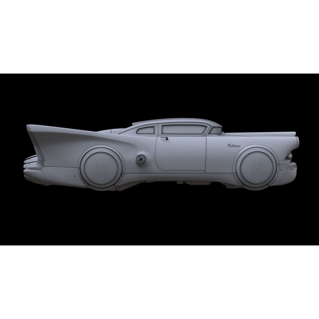 Futuristic Flying Car 3D Model – High Poly PBR Vehicle, FBX, OBJ - View 39