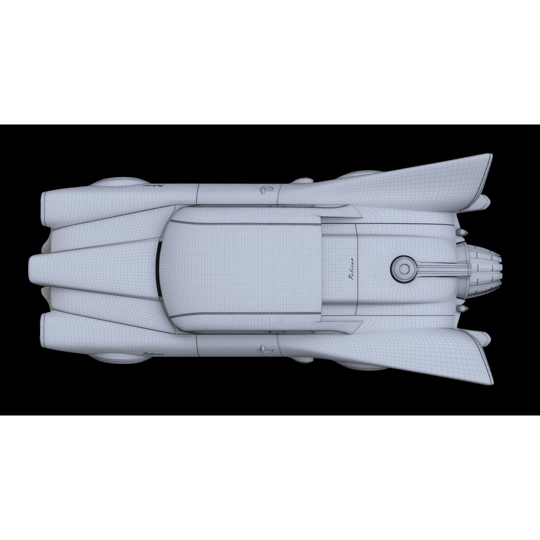 Futuristic Flying Car 3D Model – High Poly PBR Vehicle, FBX, OBJ - View 40