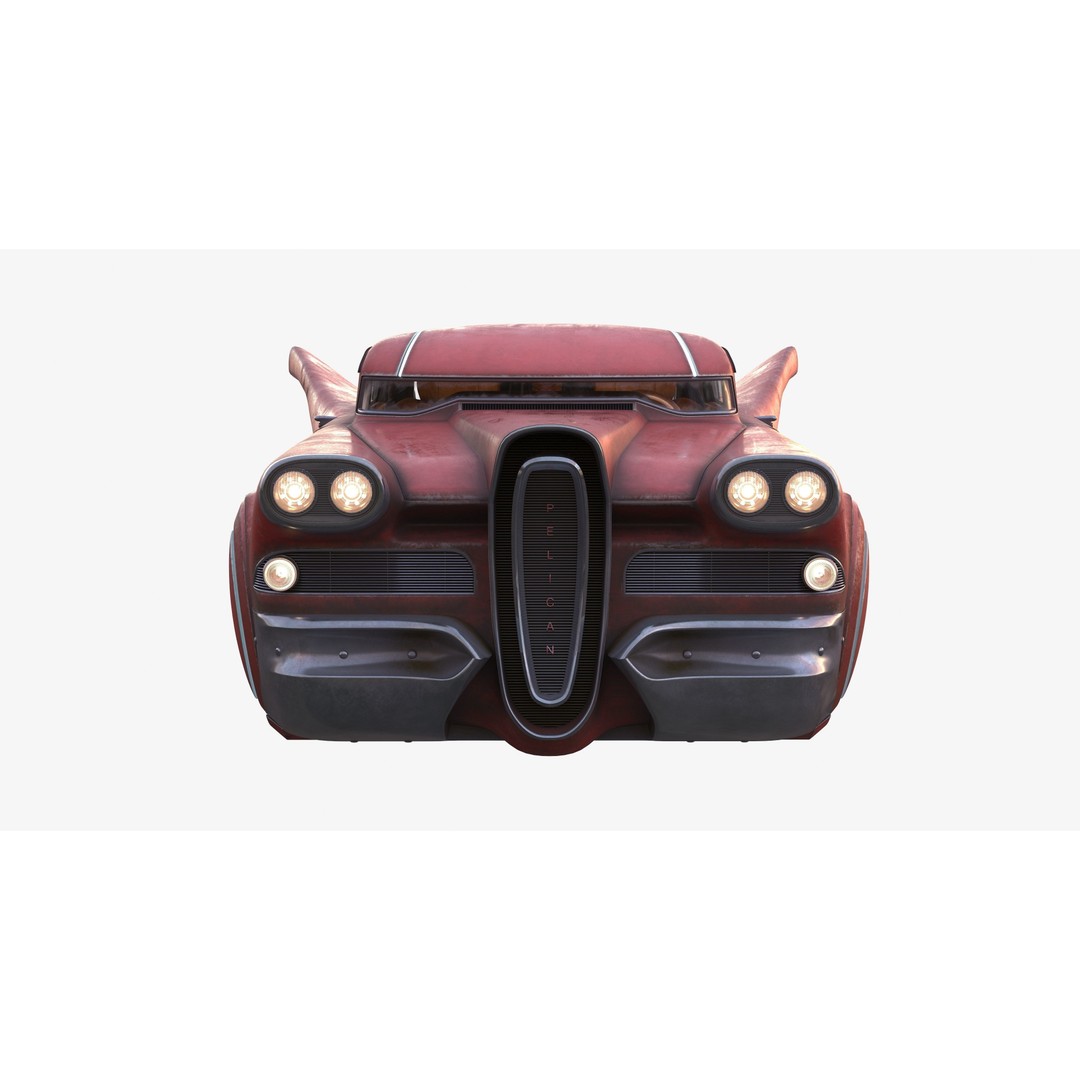 Futuristic Flying Car 3D Model – High Poly PBR Vehicle, FBX, OBJ - View 5
