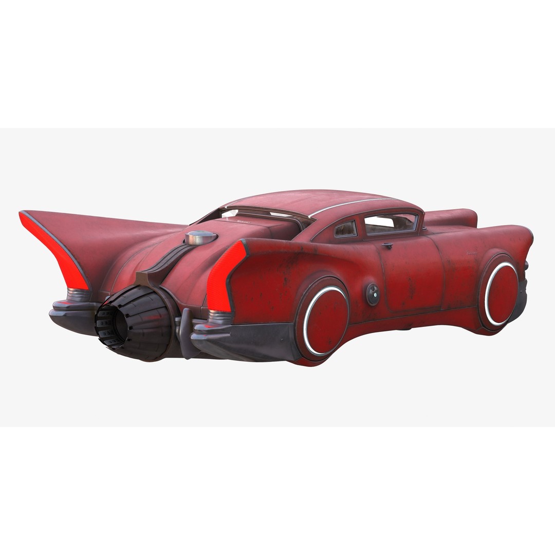 Futuristic Flying Car 3D Model – High Poly PBR Vehicle, FBX, OBJ - View 7