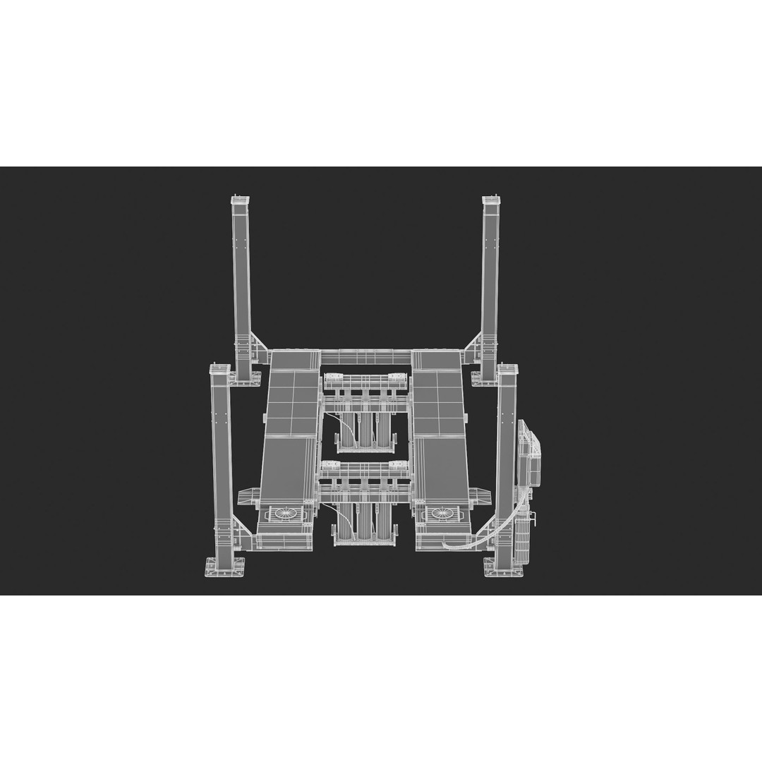 4 Post Car Lift 3D Model – High Quality, Game-Ready Formats - View 14