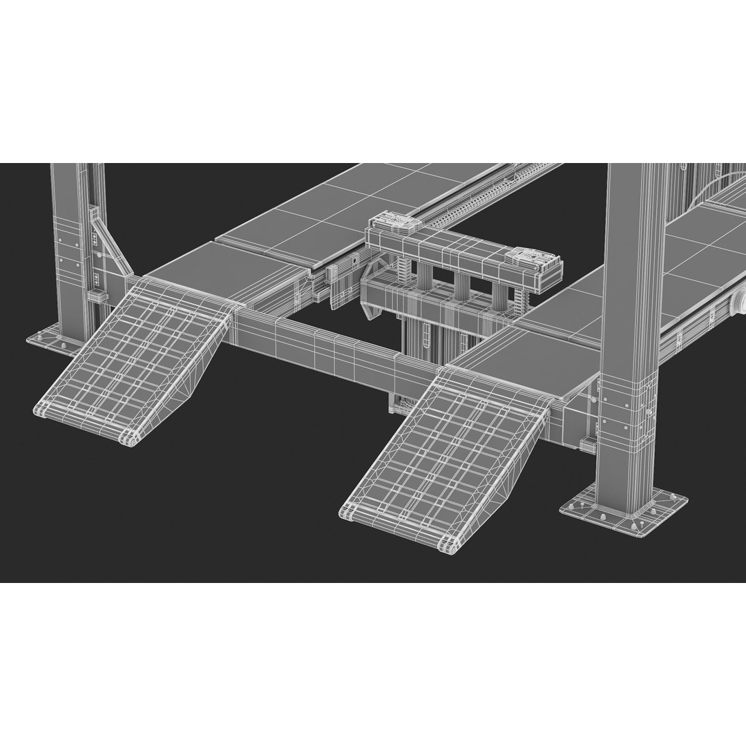 4 Post Car Lift 3D Model – High Quality, Game-Ready Formats - View 20