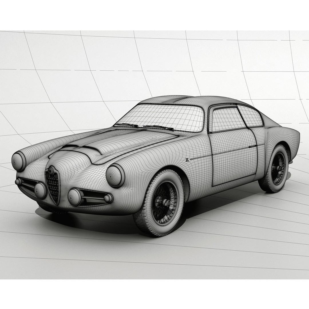 Alfa Romeo 1900 SSZ 3D Model – High Detail Racing Car, FBX & OBJ - View 12