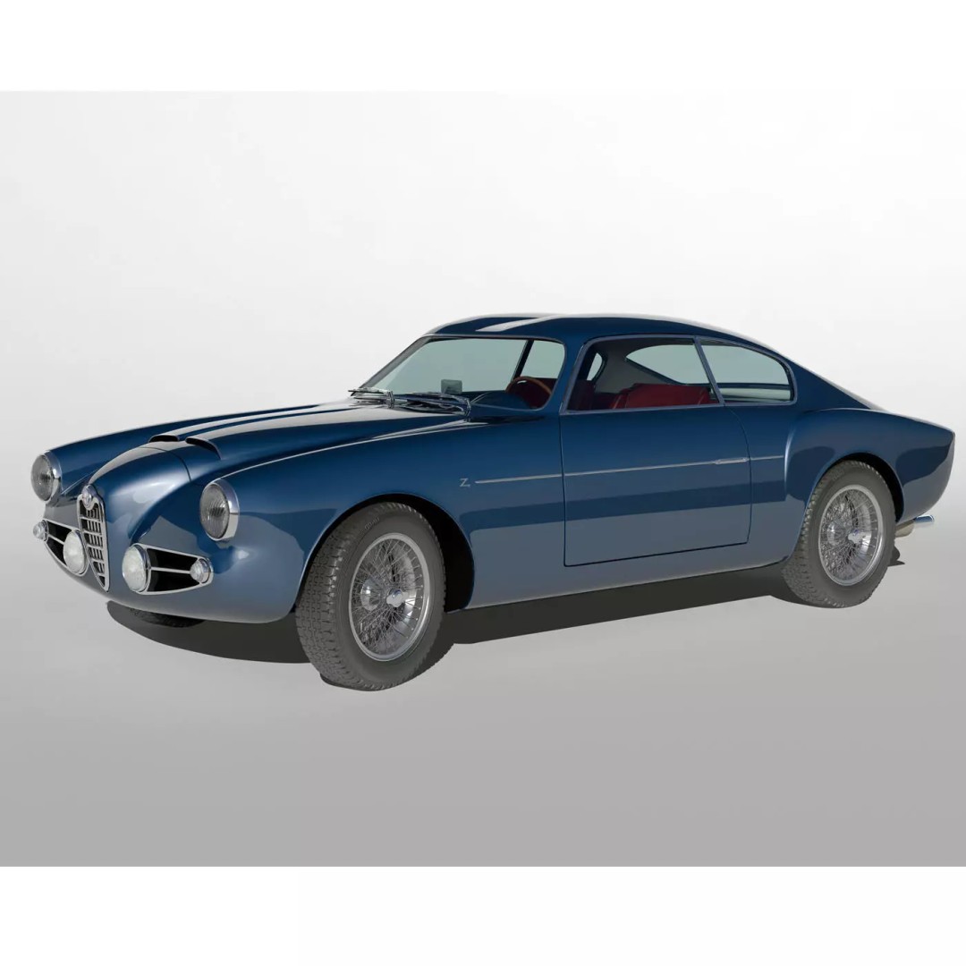 Alfa Romeo 1900 SSZ 3D Model – High Detail Racing Car, FBX & OBJ - View 2