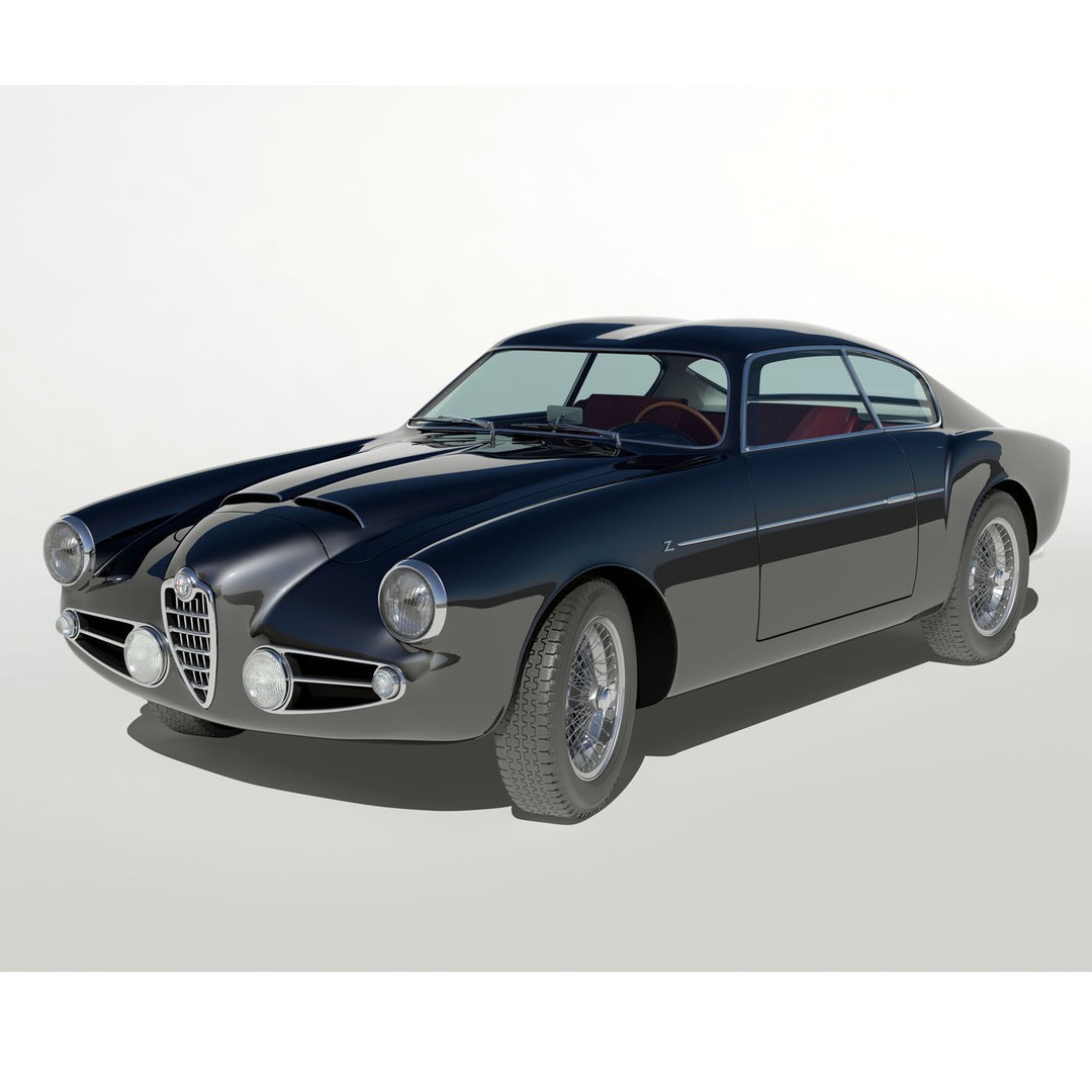 Alfa Romeo 1900 SSZ 3D Model – High Detail Racing Car, FBX & OBJ - View 3