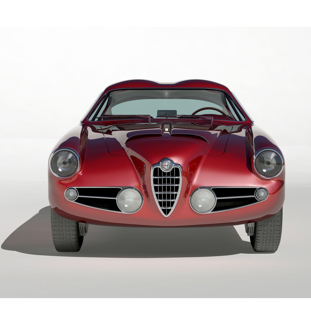 Alfa Romeo 1900 SSZ 3D Model – High Detail Racing Car, FBX & OBJ - View 6