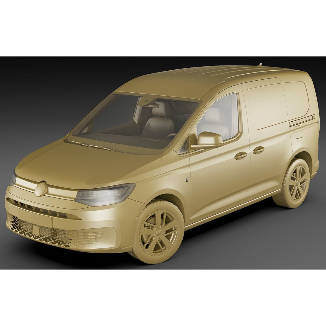 Volkswagen Caddy Van 2021 3D Model – Medium Detail with PBR Materials - View 21