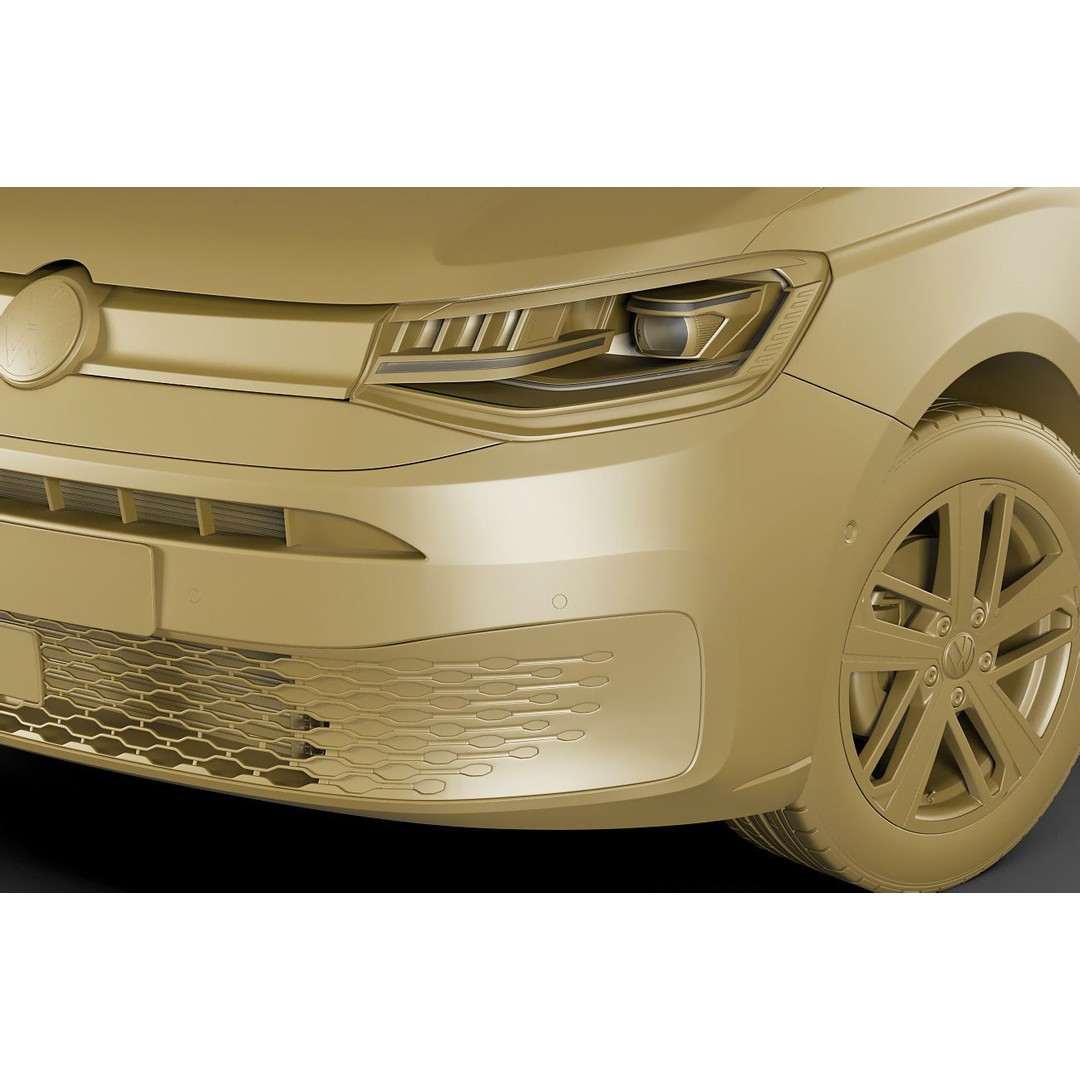 Volkswagen Caddy Van 2021 3D Model – Medium Detail with PBR Materials - View 23