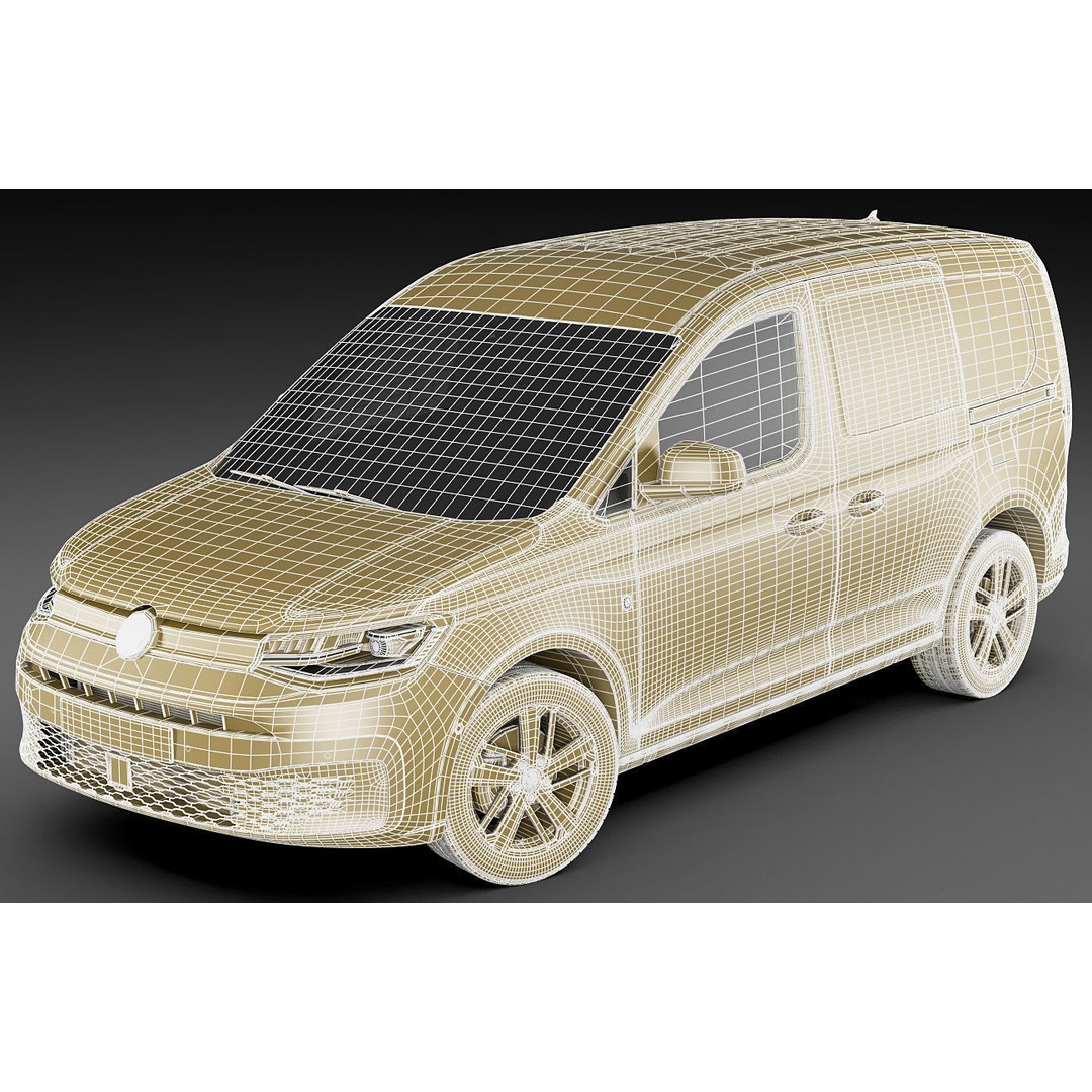 Volkswagen Caddy Van 2021 3D Model – Medium Detail with PBR Materials - View 25