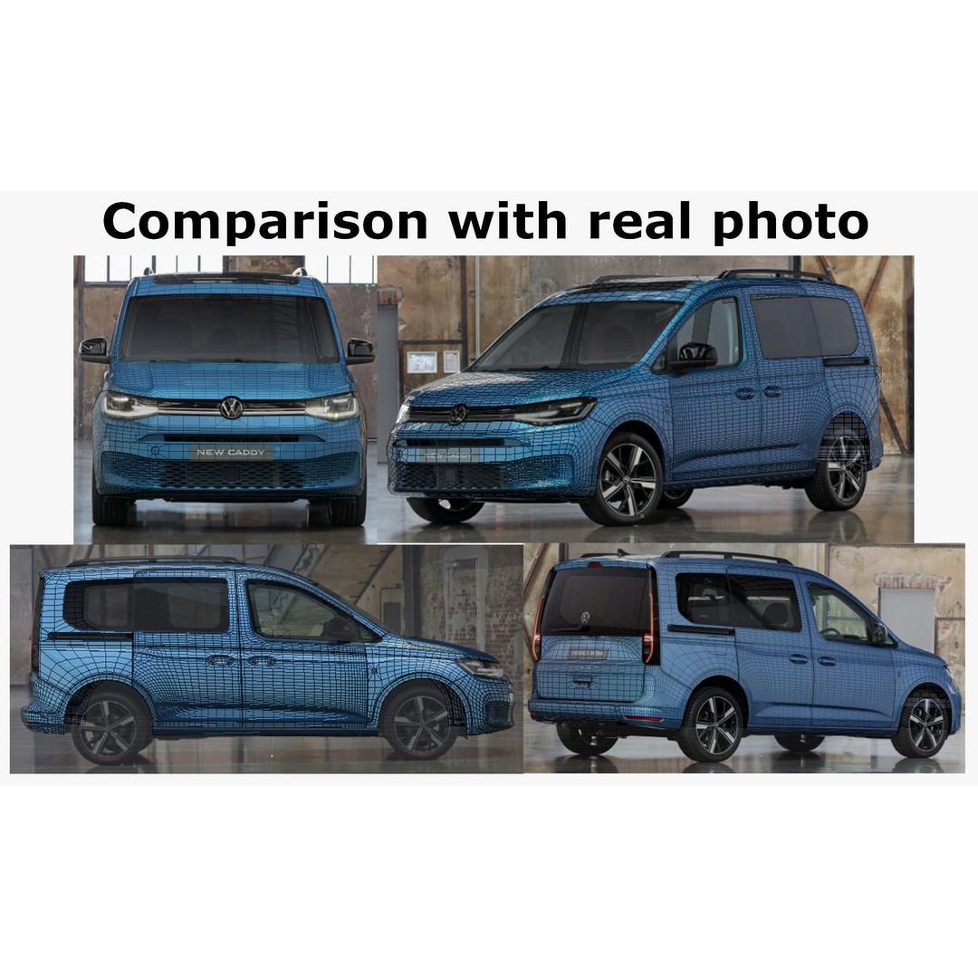 Volkswagen Caddy Van 2021 3D Model – Medium Detail with PBR Materials - View 27