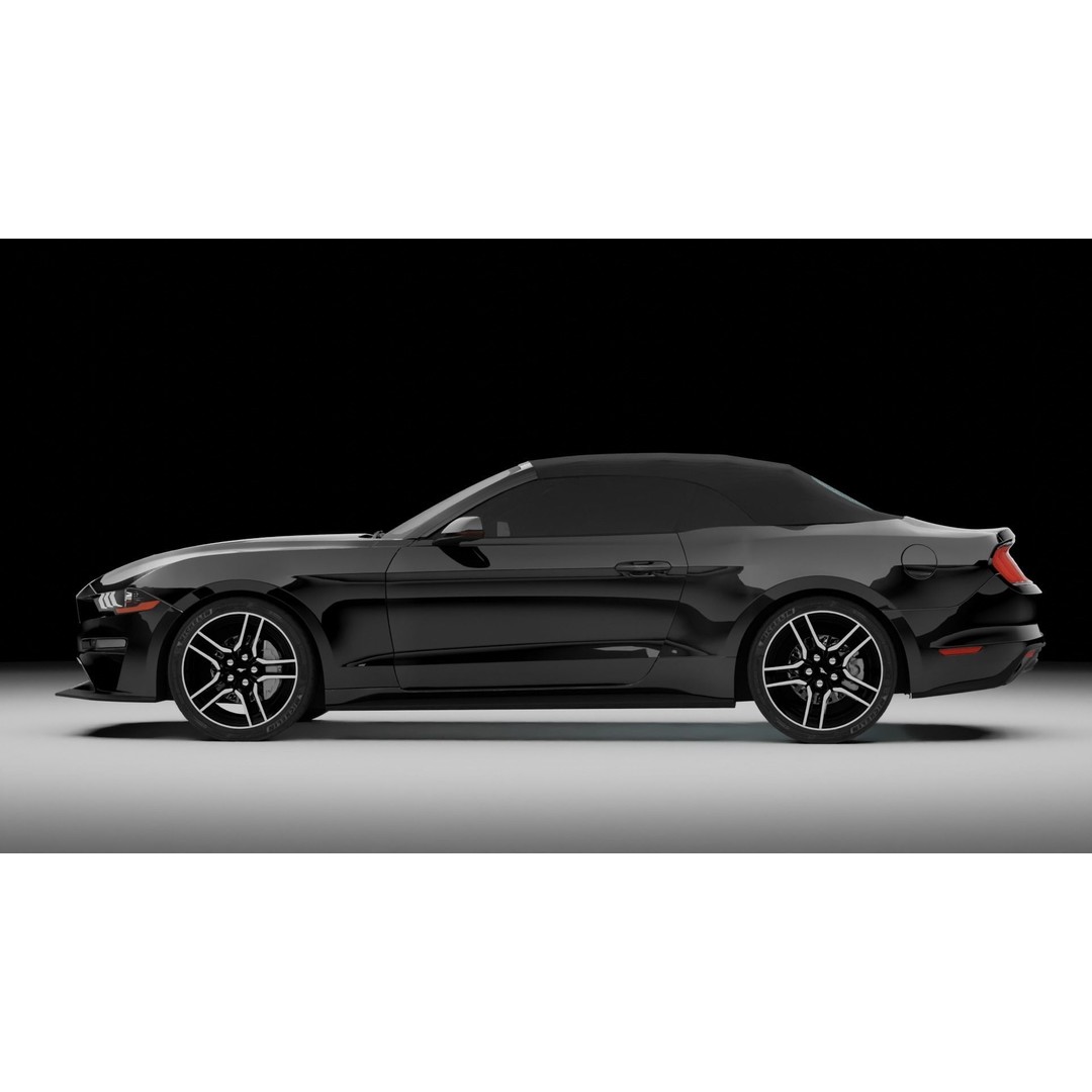 2019 Mustang Convertible 3D Model – High Detail Blender Asset - View 3