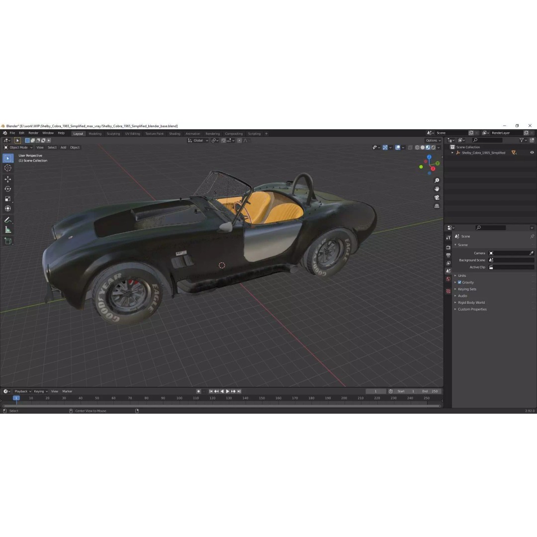 Shelby Cobra 1965 3D Model – Simplified High-Quality Car Asset, FBX - View 27