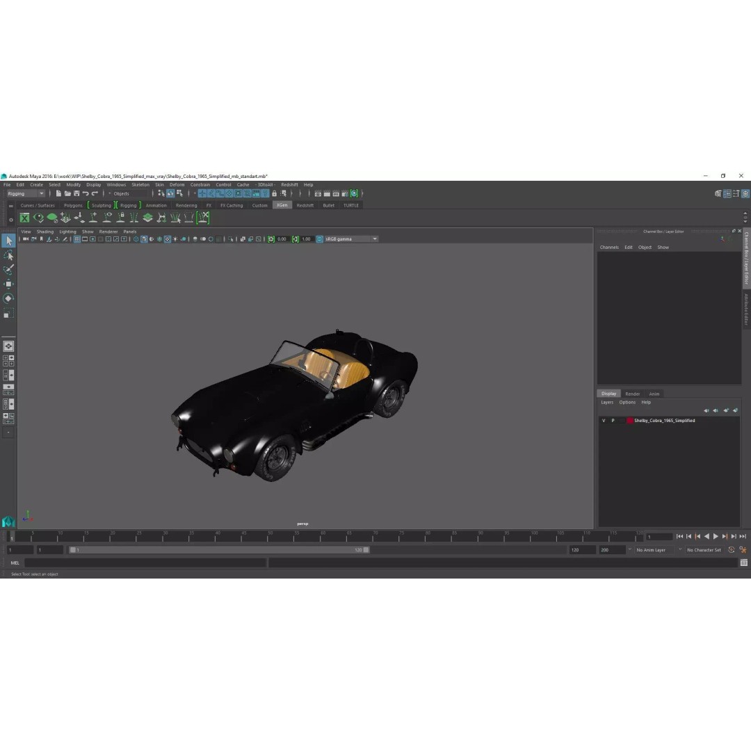 Shelby Cobra 1965 3D Model – Simplified High-Quality Car Asset, FBX - View 30