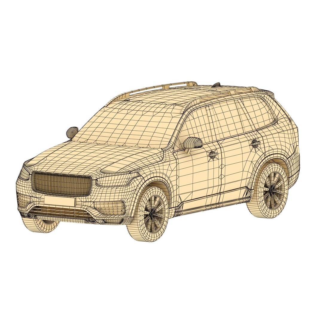 Volvo XC90 3D Model – Low Poly PBR Vehicle with 6 Color Variations