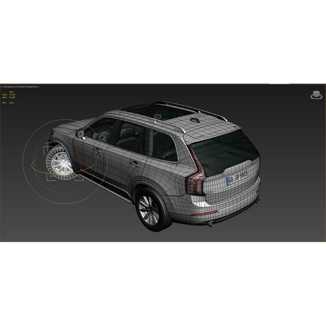 Volvo XC90 3D Model – Low Poly PBR Vehicle with 6 Color Variations - View 12