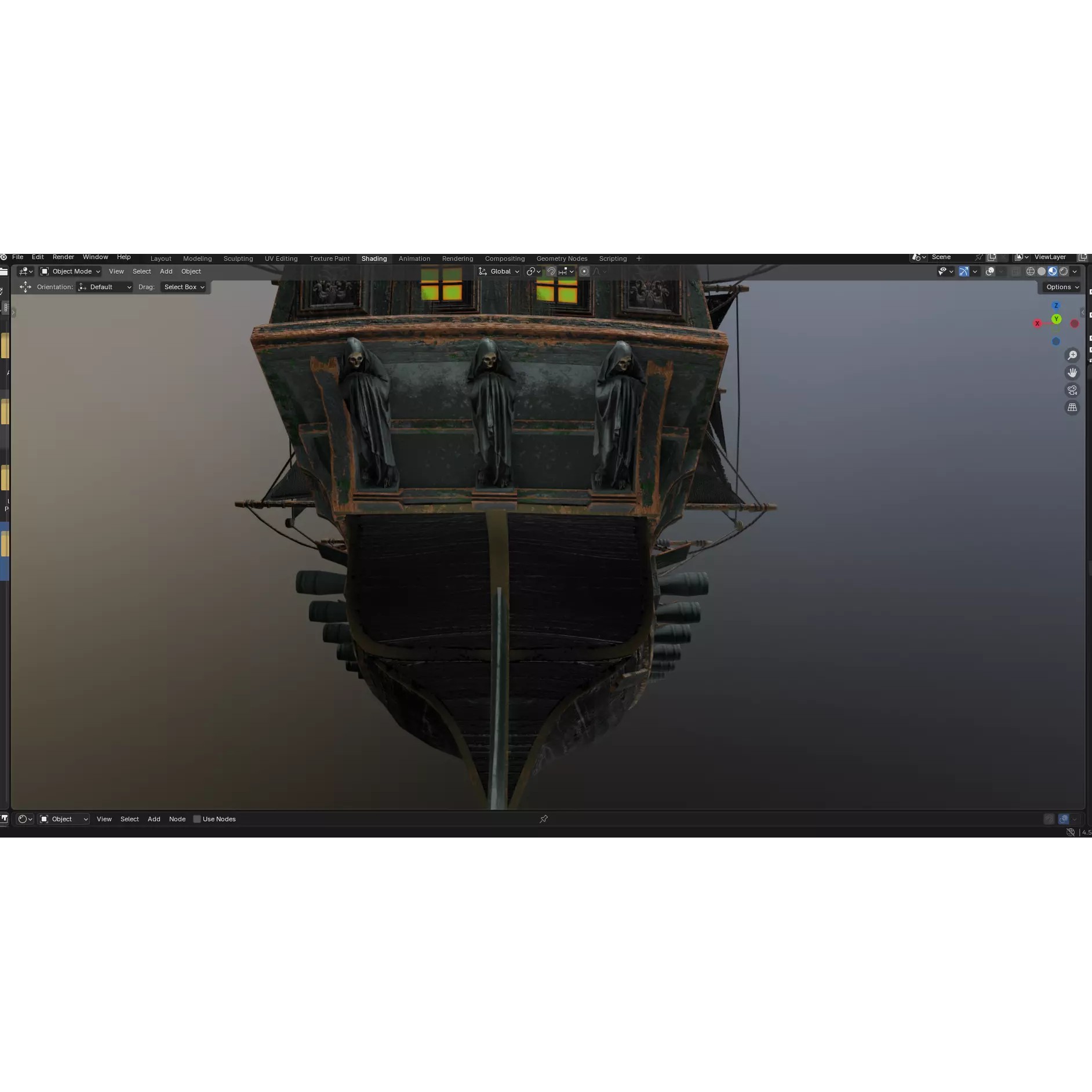 Reaper Pirate Ship - Low-Poly Game-Ready 3D Model - View 10