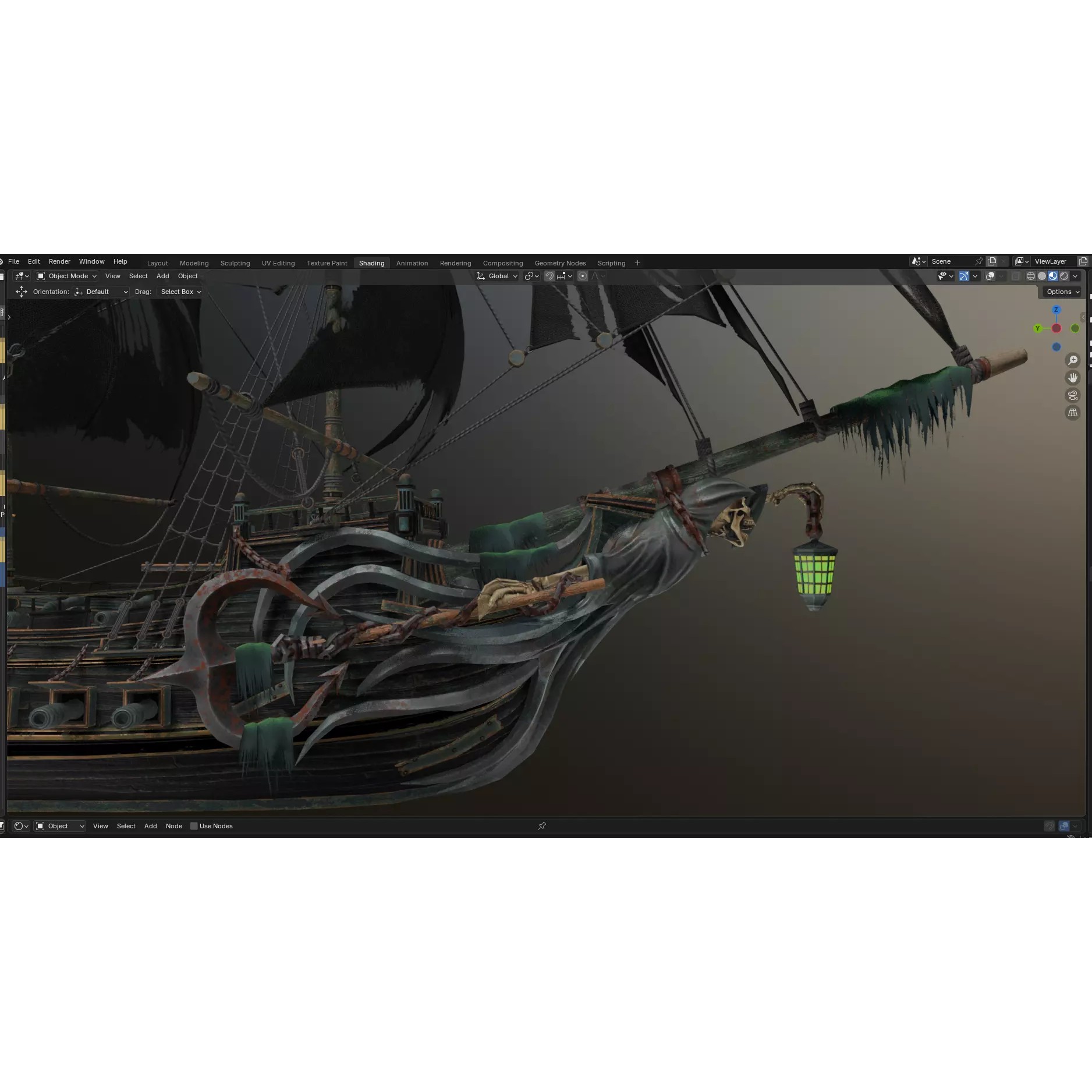 Reaper Pirate Ship - Low-Poly Game-Ready 3D Model - View 11