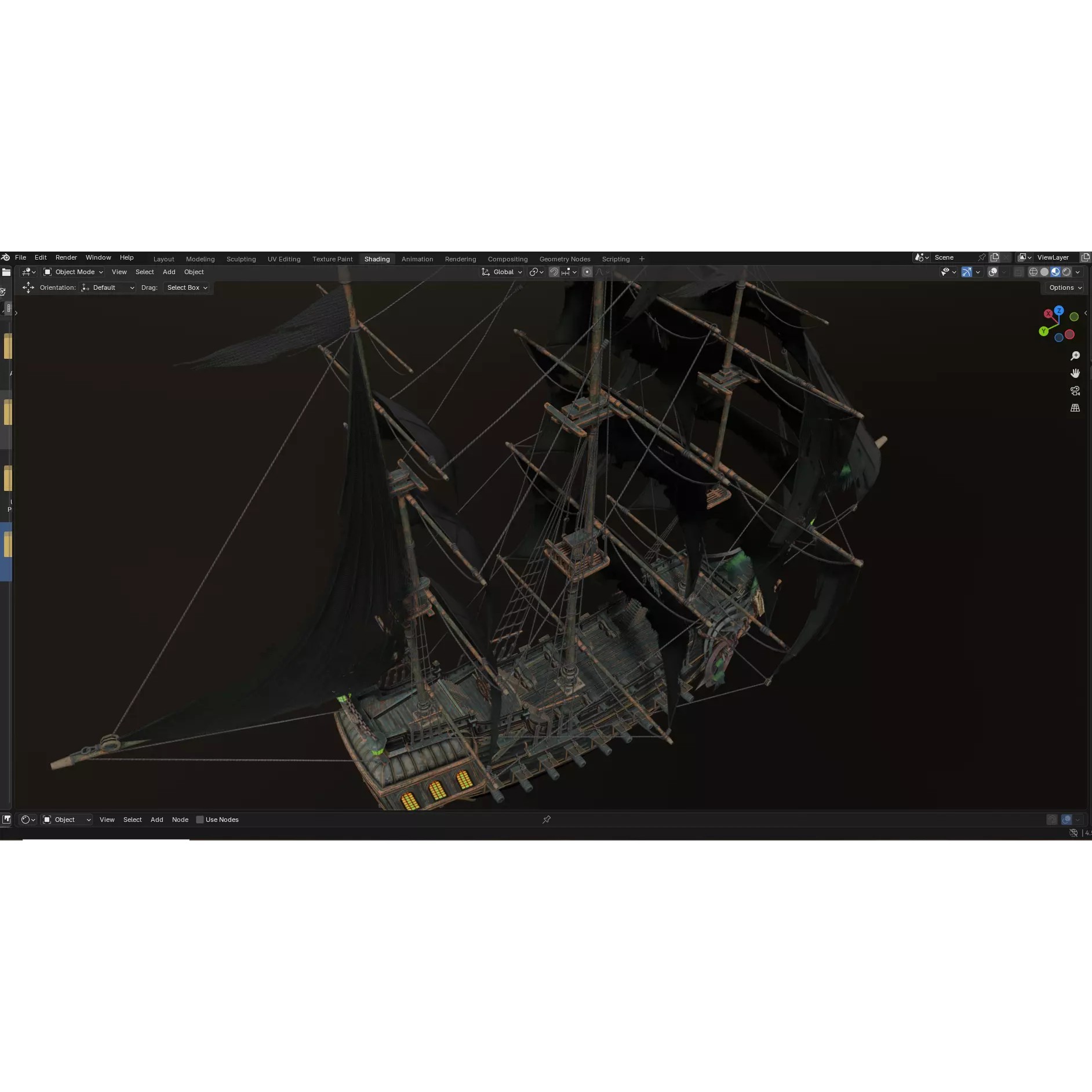Reaper Pirate Ship - Low-Poly Game-Ready 3D Model - View 12