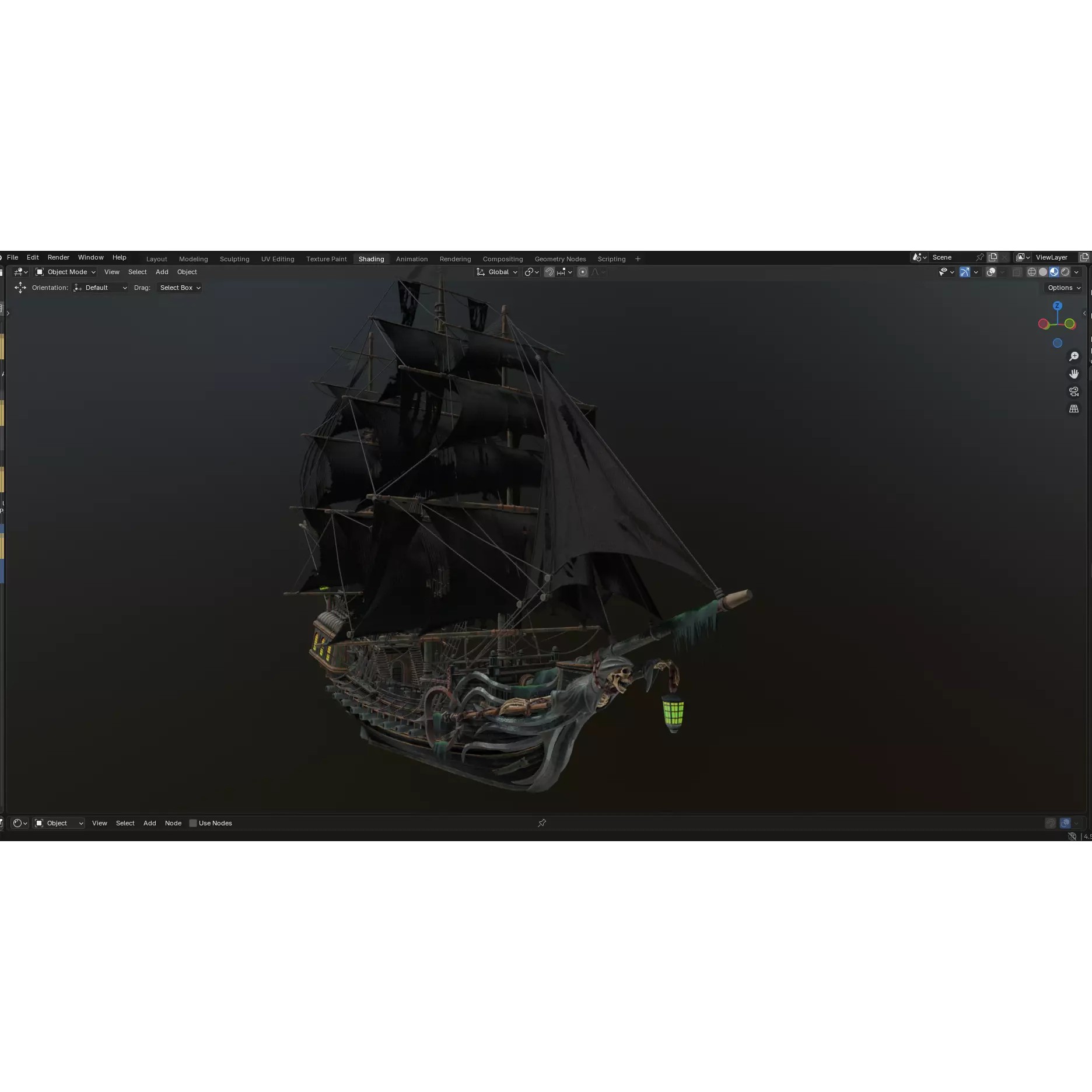 Reaper Pirate Ship - Low-Poly Game-Ready 3D Model - View 13