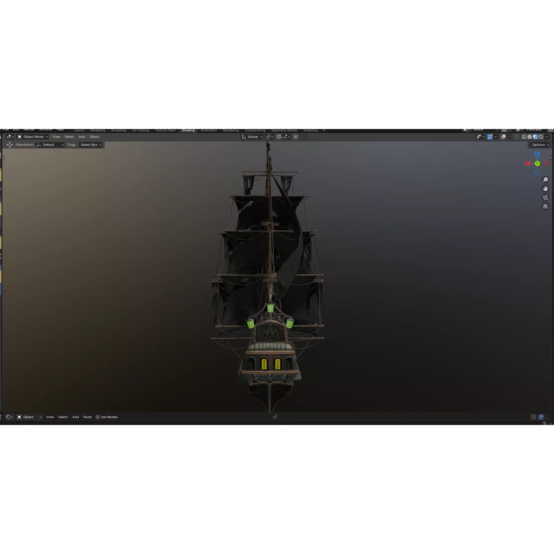 Reaper Pirate Ship - Low-Poly Game-Ready 3D Model - View 15