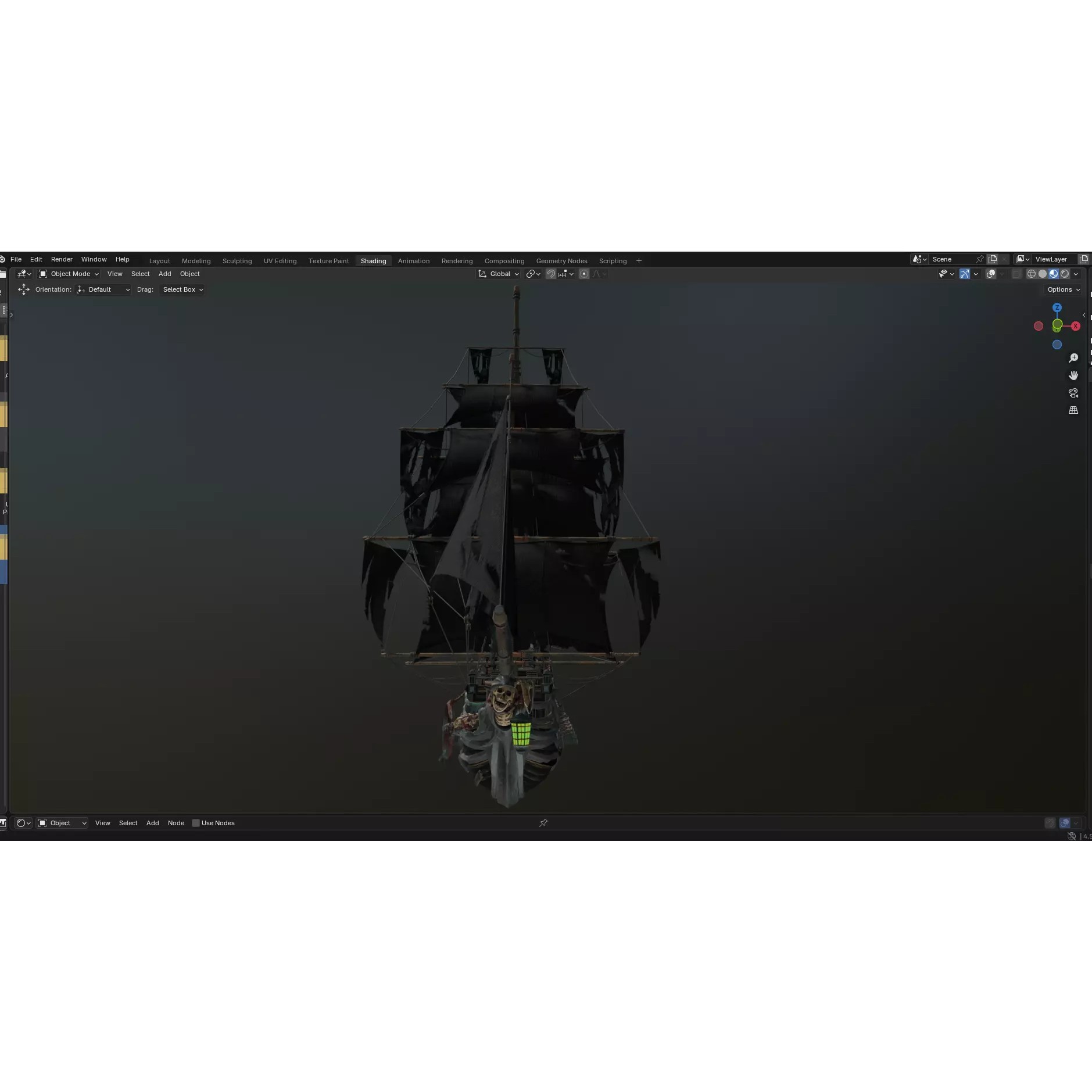 Reaper Pirate Ship - Low-Poly Game-Ready 3D Model - View 16