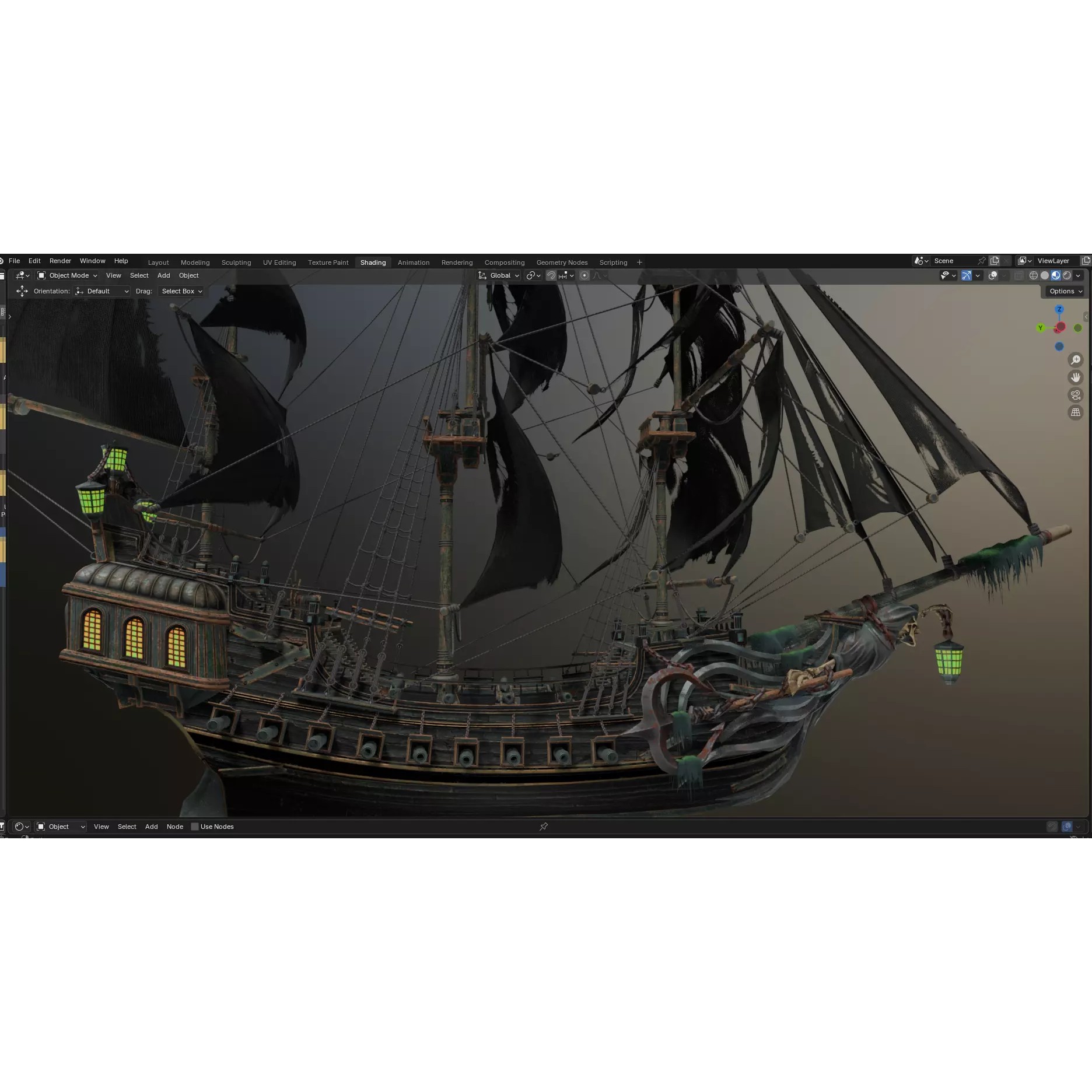 Reaper Pirate Ship - Low-Poly Game-Ready 3D Model - View 2