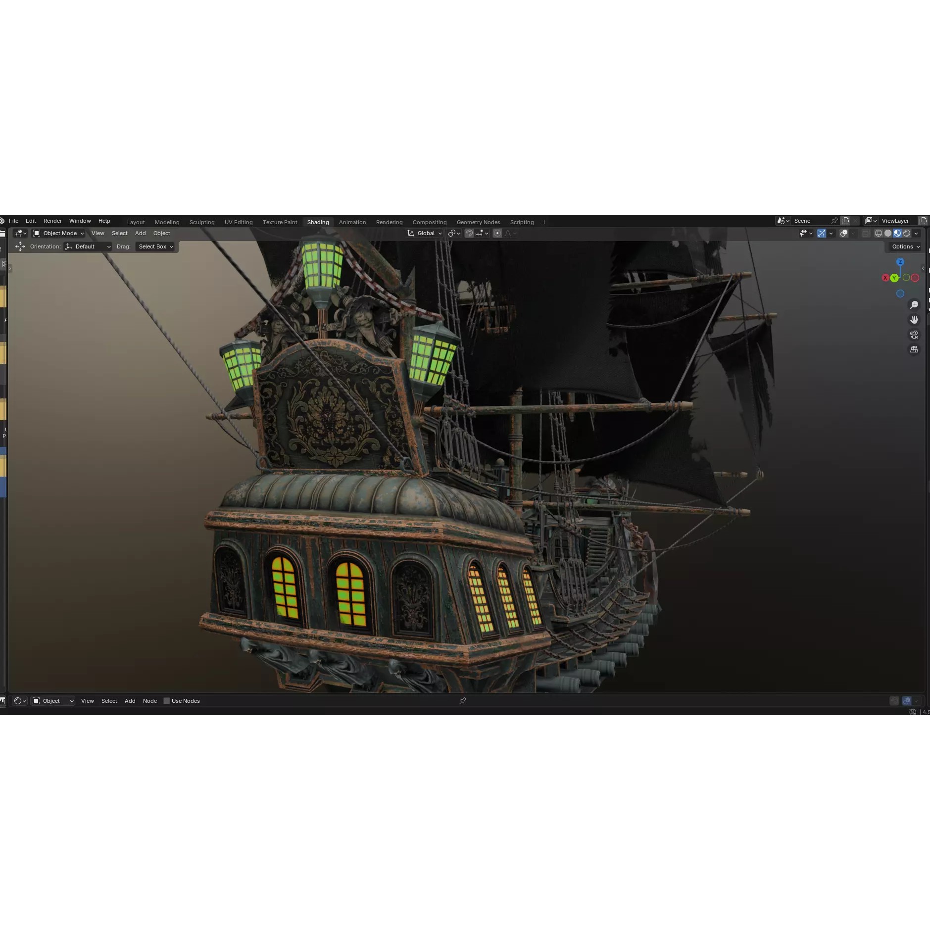 Reaper Pirate Ship - Low-Poly Game-Ready 3D Model - View 5