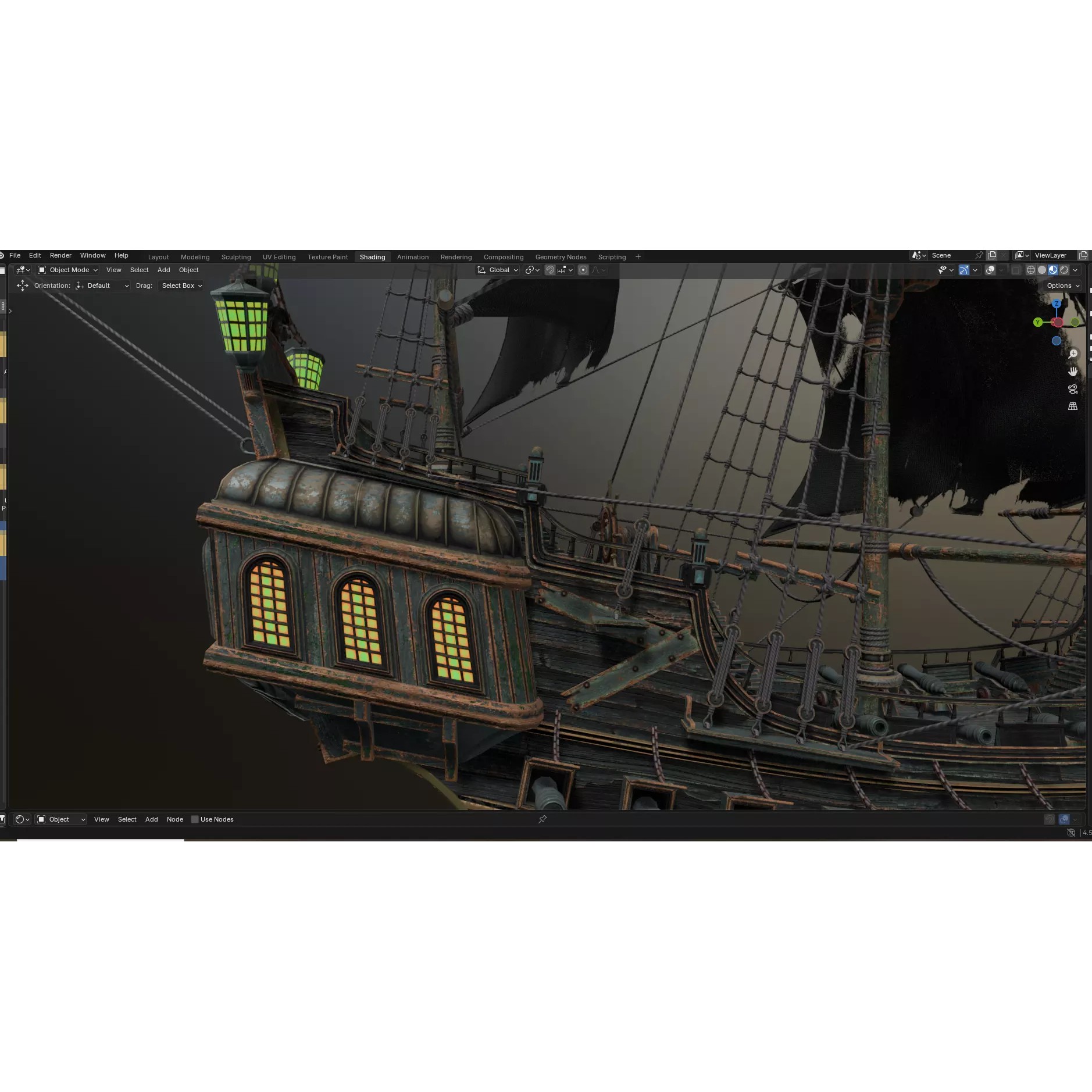 Reaper Pirate Ship - Low-Poly Game-Ready 3D Model - View 6