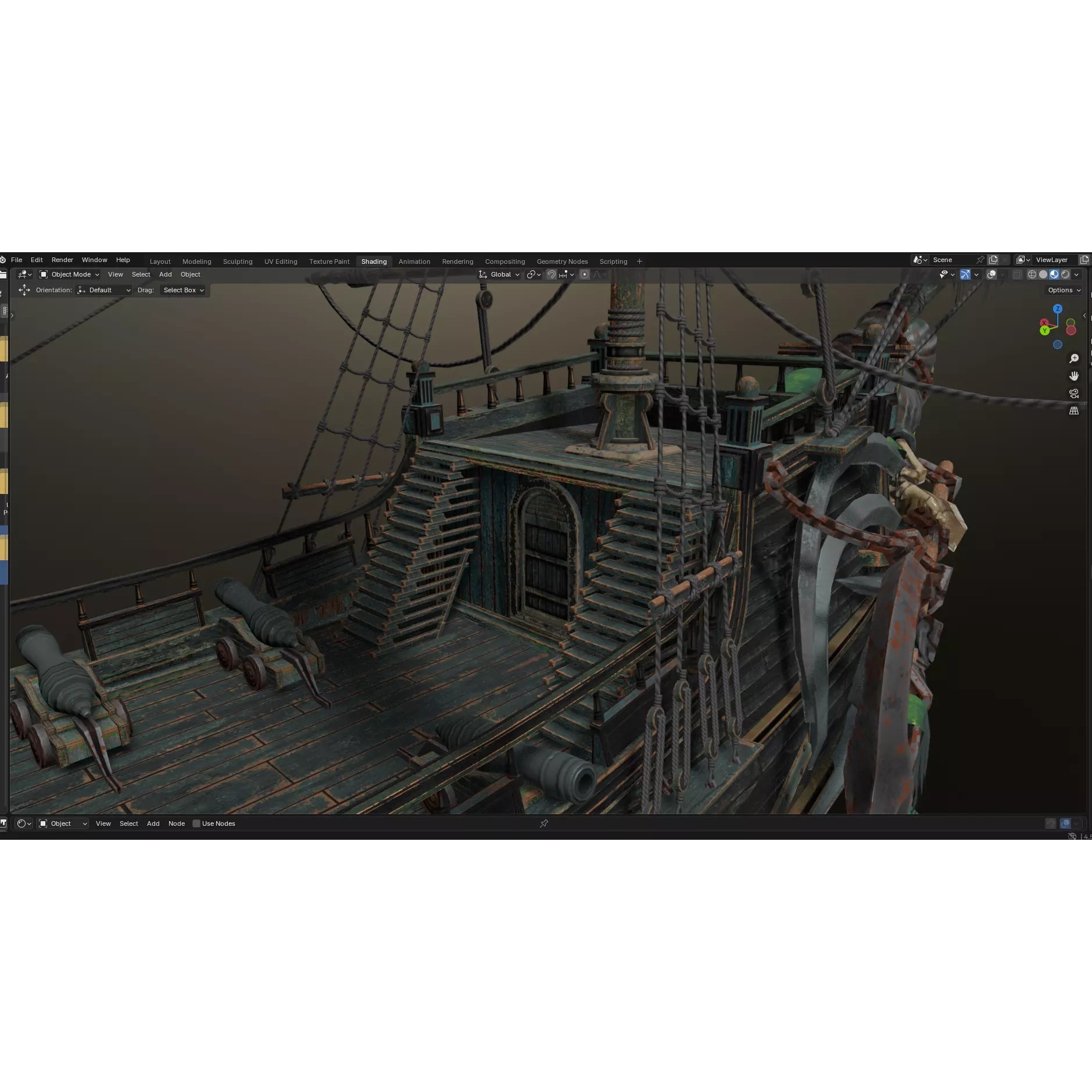 Reaper Pirate Ship - Low-Poly Game-Ready 3D Model - View 9