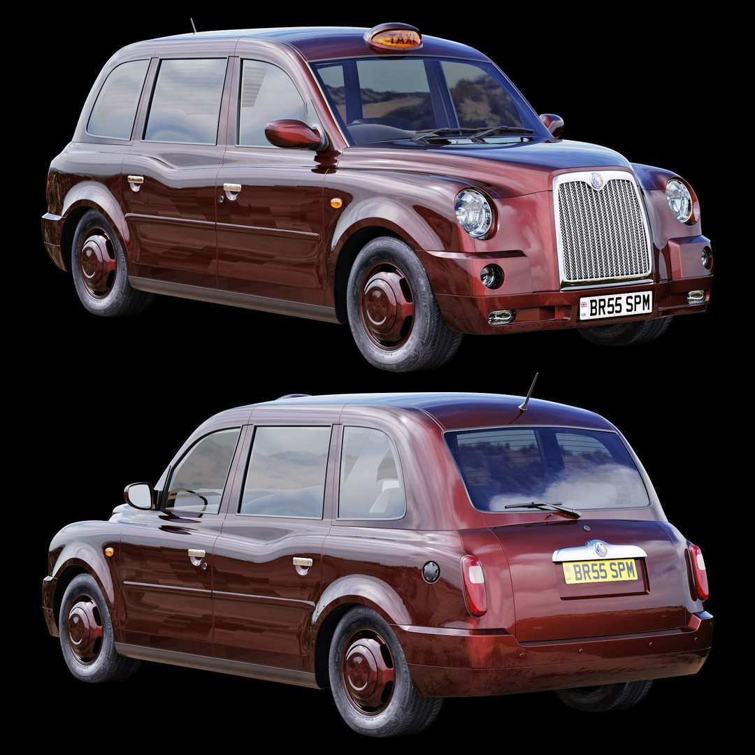 London Taxi TX4 3D Model – Realistic High Poly Vehicle, FBX, OBJ - View 14