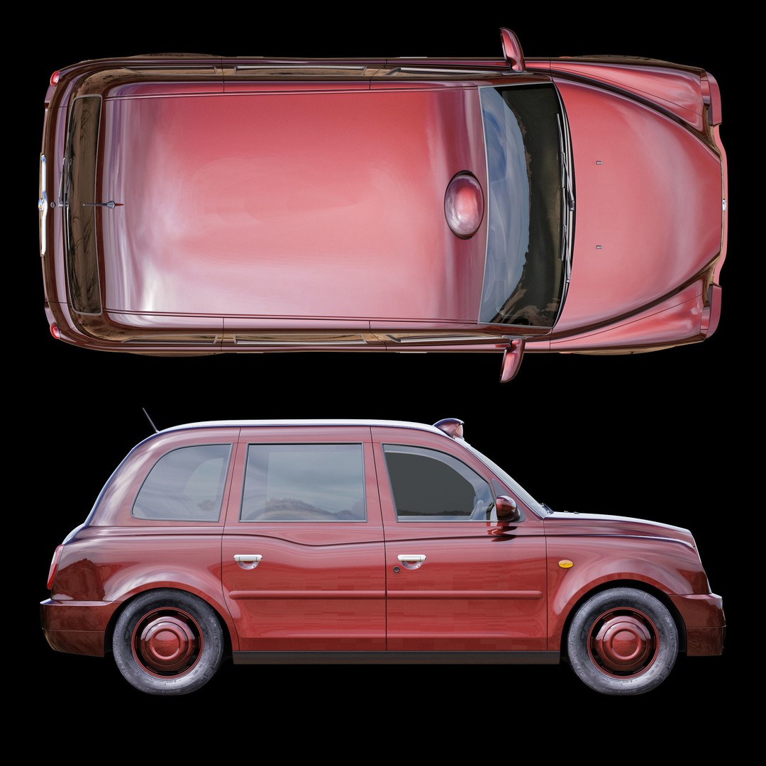 London Taxi TX4 3D Model – Realistic High Poly Vehicle, FBX, OBJ - View 15