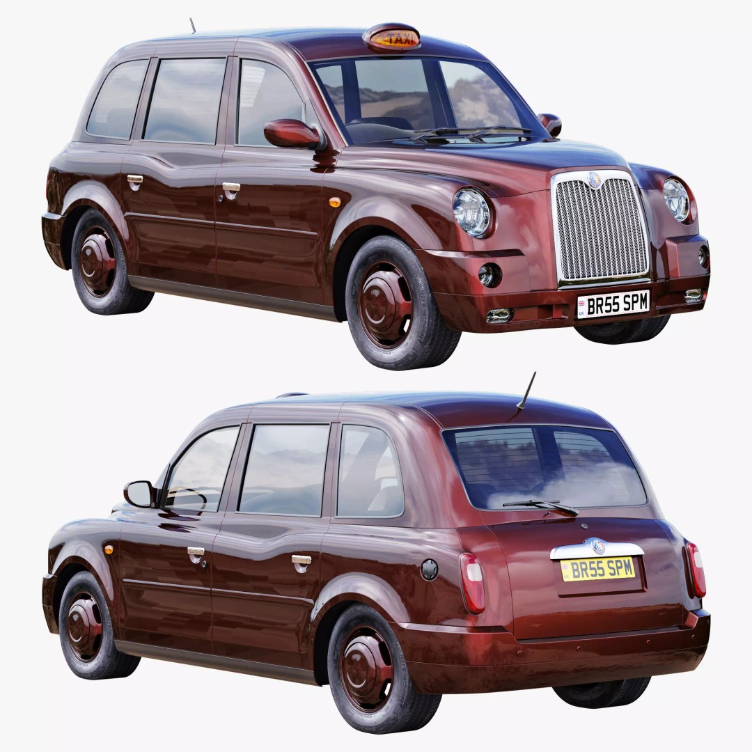 London Taxi TX4 3D Model – Realistic High Poly Vehicle, FBX, OBJ - View 2