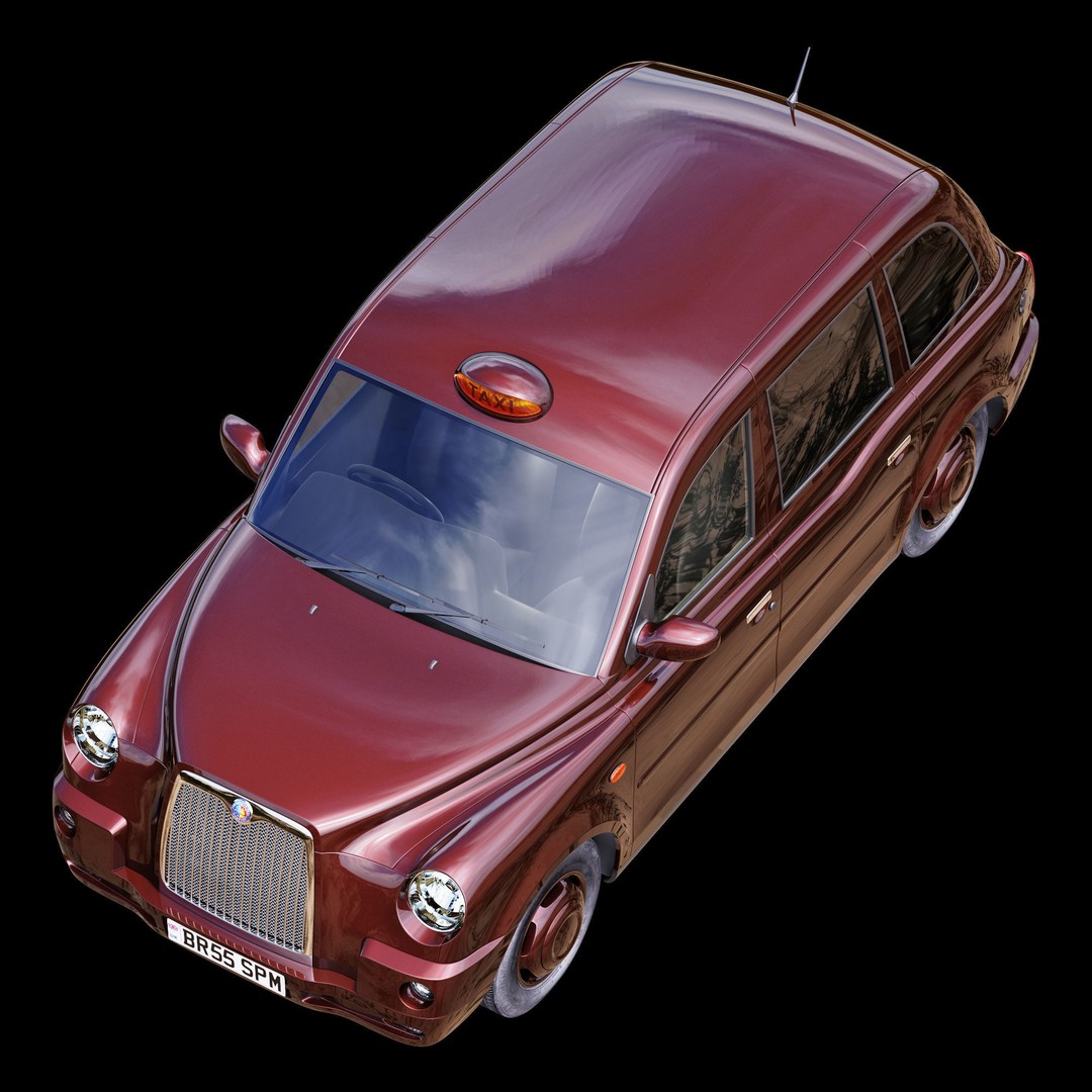 London Taxi TX4 3D Model – Realistic High Poly Vehicle, FBX, OBJ - View 22