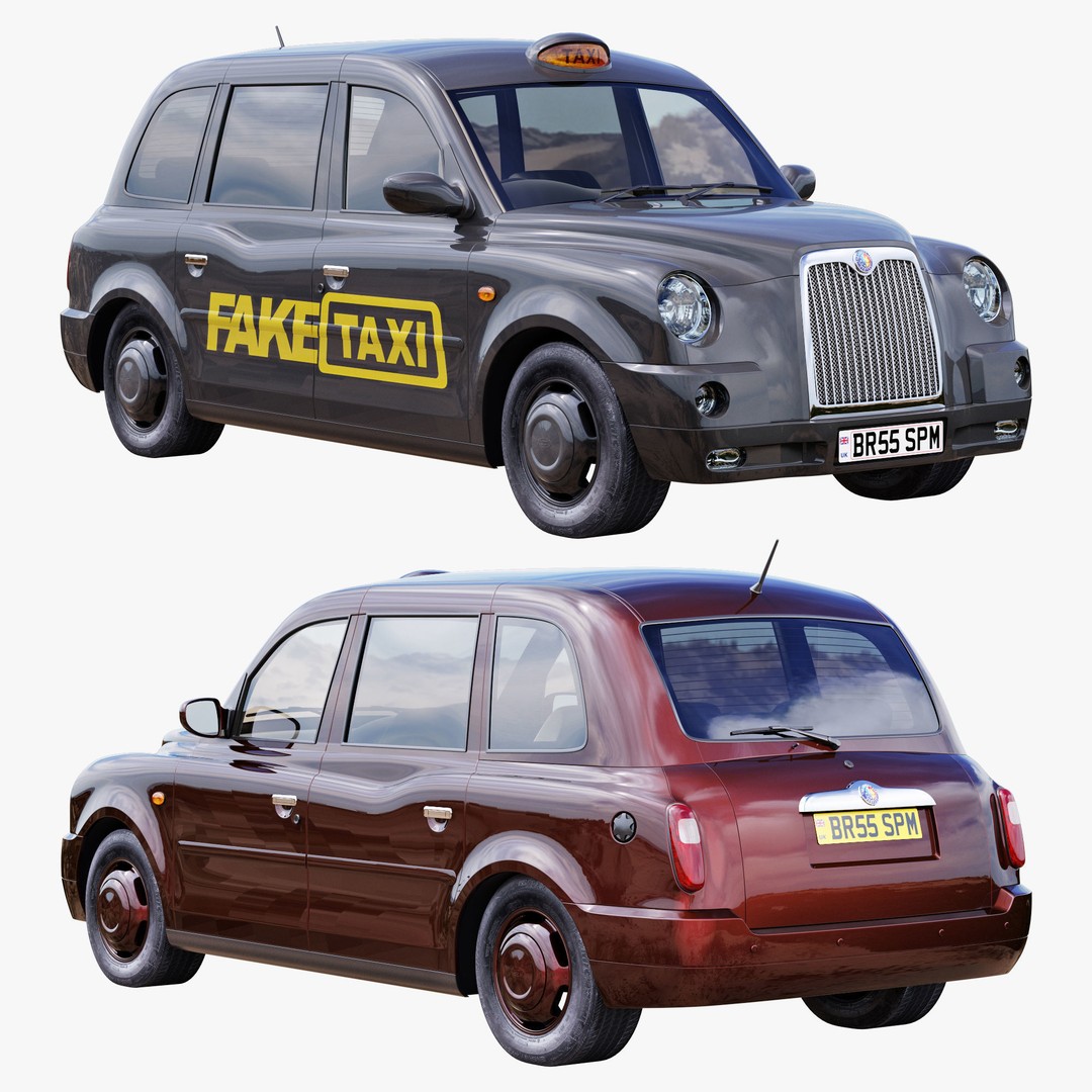 London Taxi TX4 3D Model – Realistic High Poly Vehicle, FBX, OBJ - View 3