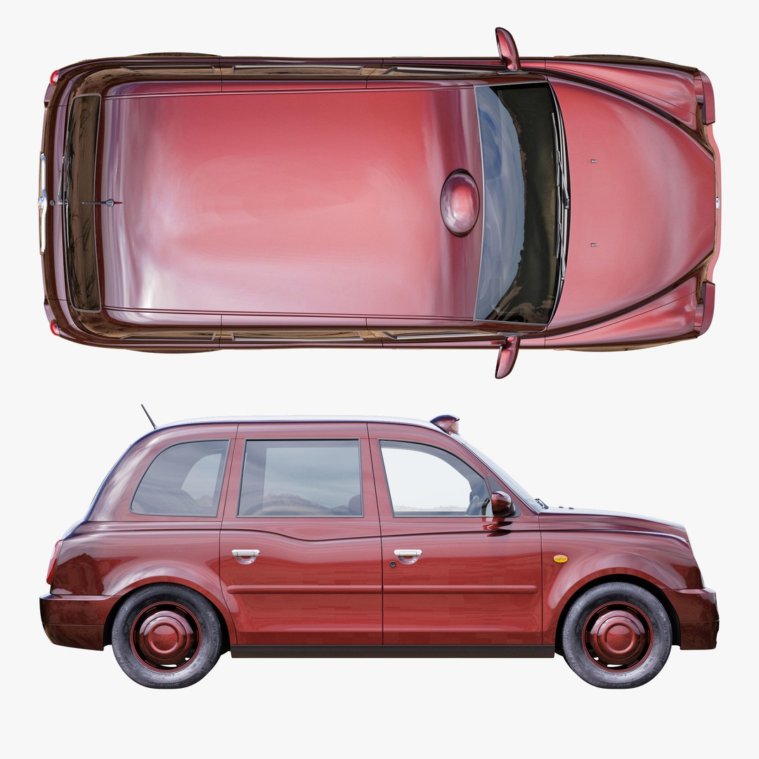 London Taxi TX4 3D Model – Realistic High Poly Vehicle, FBX, OBJ - View 4