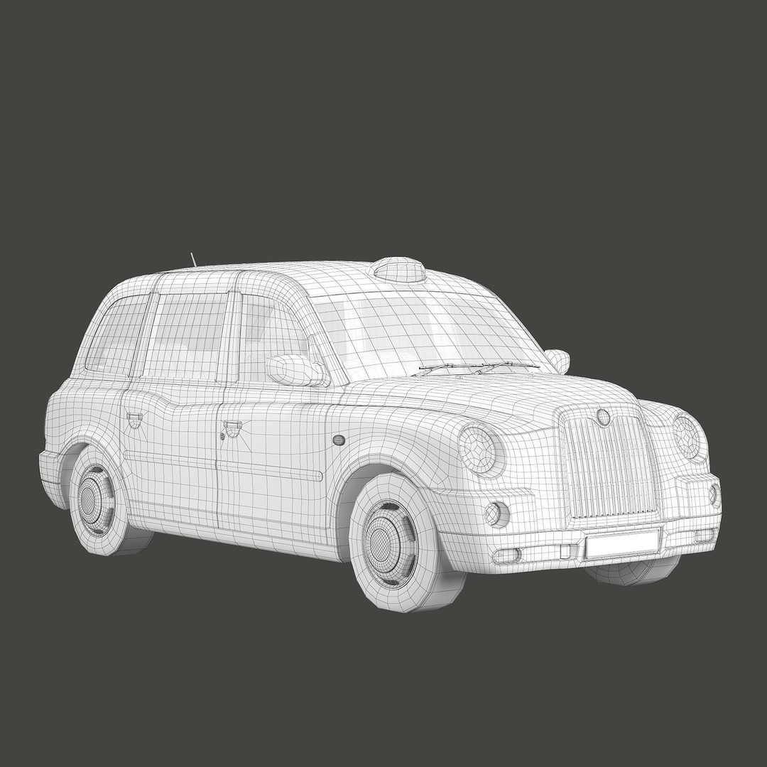 London Taxi TX4 3D Model – Realistic High Poly Vehicle, FBX, OBJ - View 47
