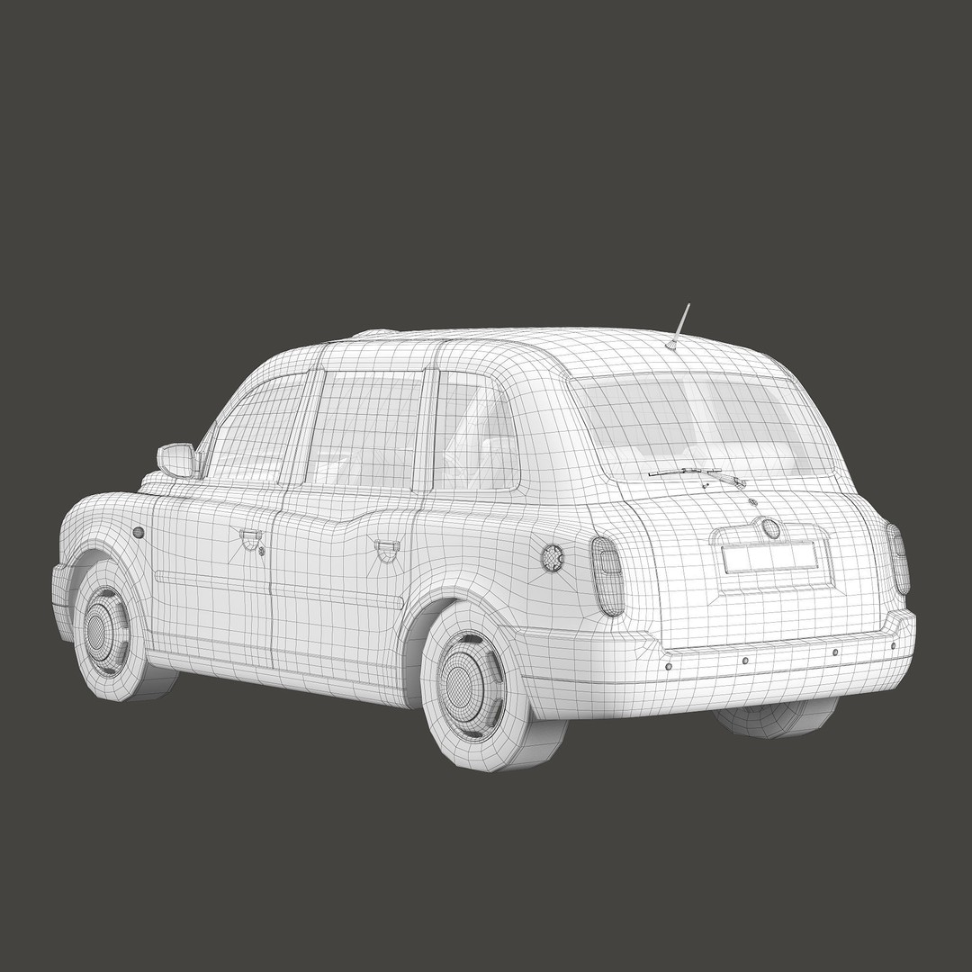 London Taxi TX4 3D Model – Realistic High Poly Vehicle, FBX, OBJ - View 48