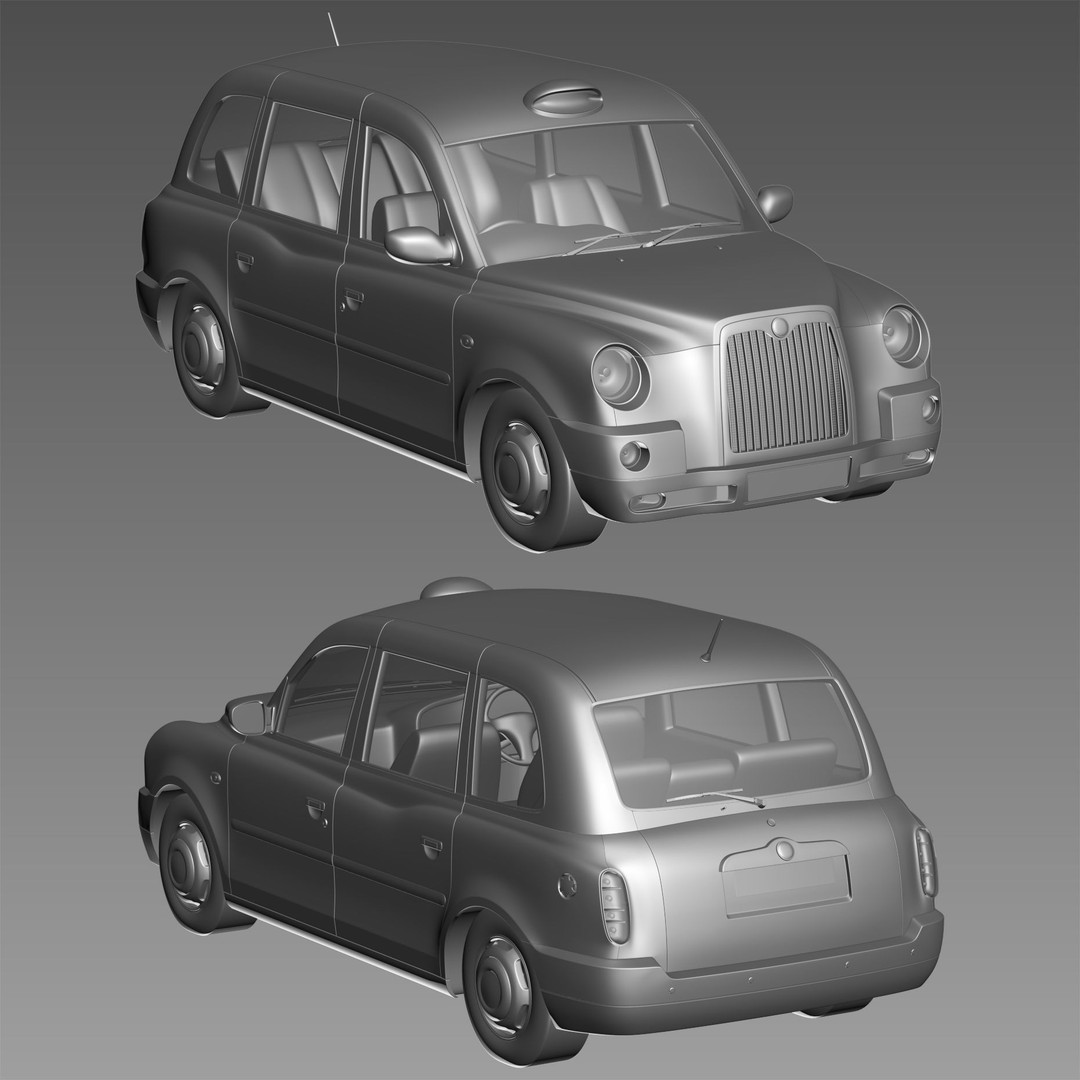 London Taxi TX4 3D Model – Realistic High Poly Vehicle, FBX, OBJ - View 51
