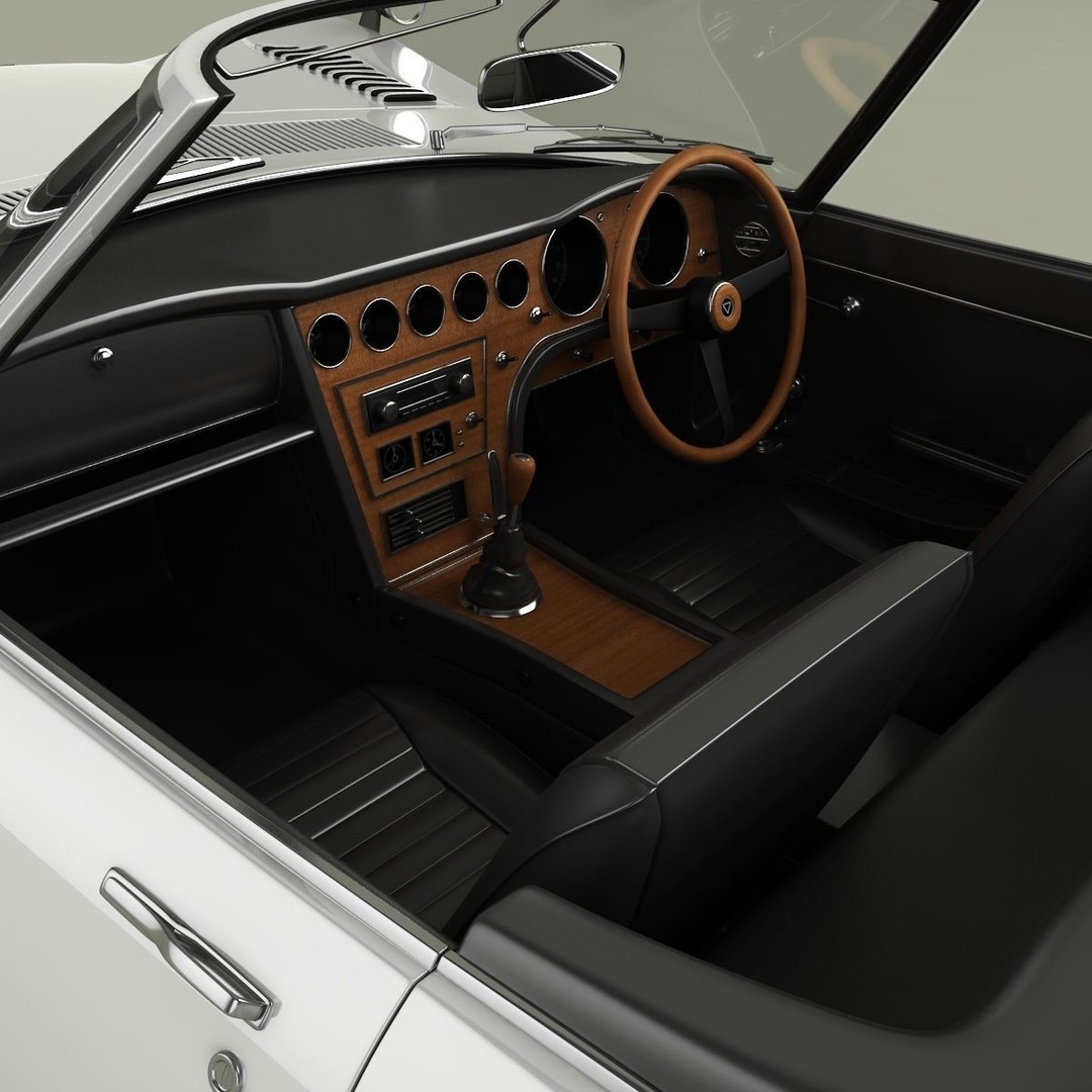 Toyota 2000GT Cabrio 3D Model – High Poly Antique Car, FBX, OBJ - View 10