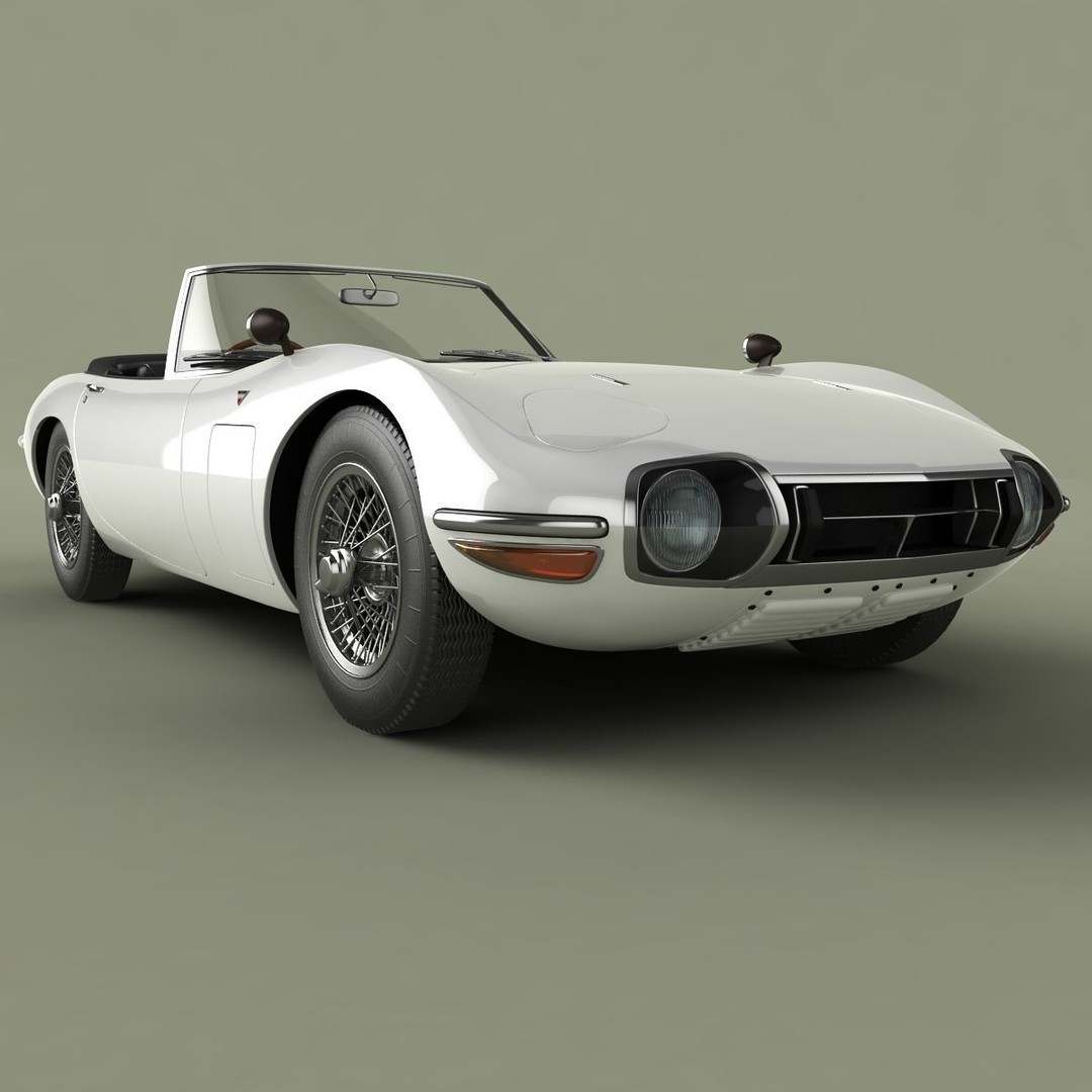 Toyota 2000GT Cabrio 3D Model – High Poly Antique Car, FBX, OBJ - View 11