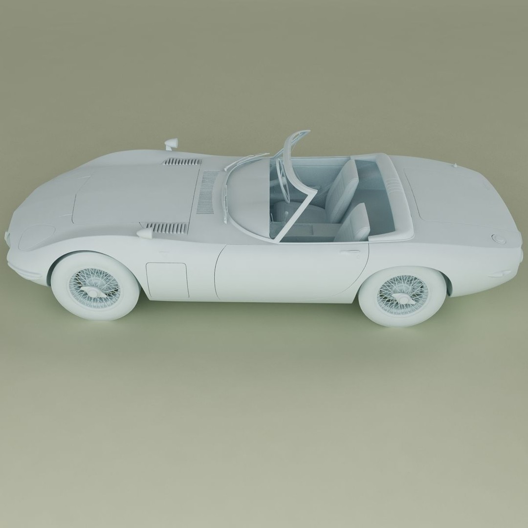 Toyota 2000GT Cabrio 3D Model – High Poly Antique Car, FBX, OBJ - View 13