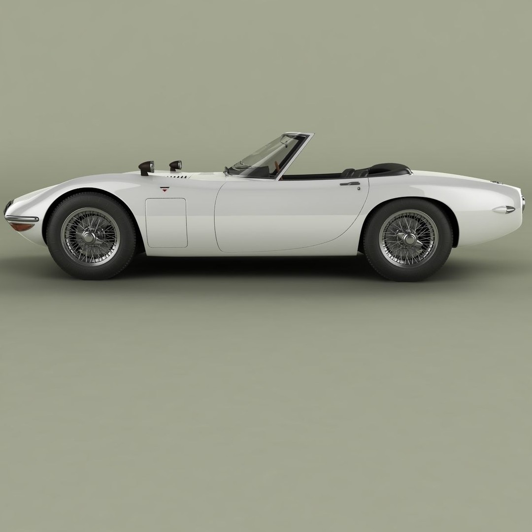 Toyota 2000GT Cabrio 3D Model – High Poly Antique Car, FBX, OBJ - View 3