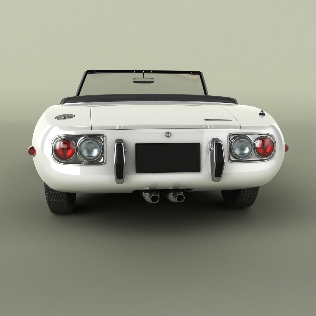 Toyota 2000GT Cabrio 3D Model – High Poly Antique Car, FBX, OBJ - View 5