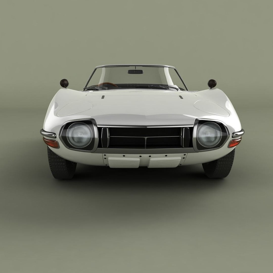Toyota 2000GT Cabrio 3D Model – High Poly Antique Car, FBX, OBJ - View 6