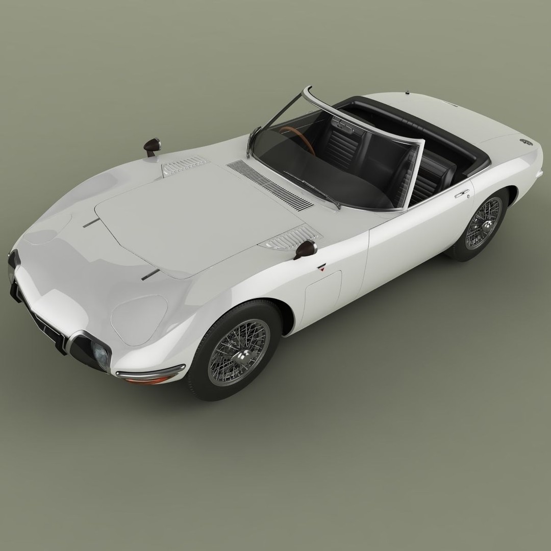 Toyota 2000GT Cabrio 3D Model – High Poly Antique Car, FBX, OBJ - View 7